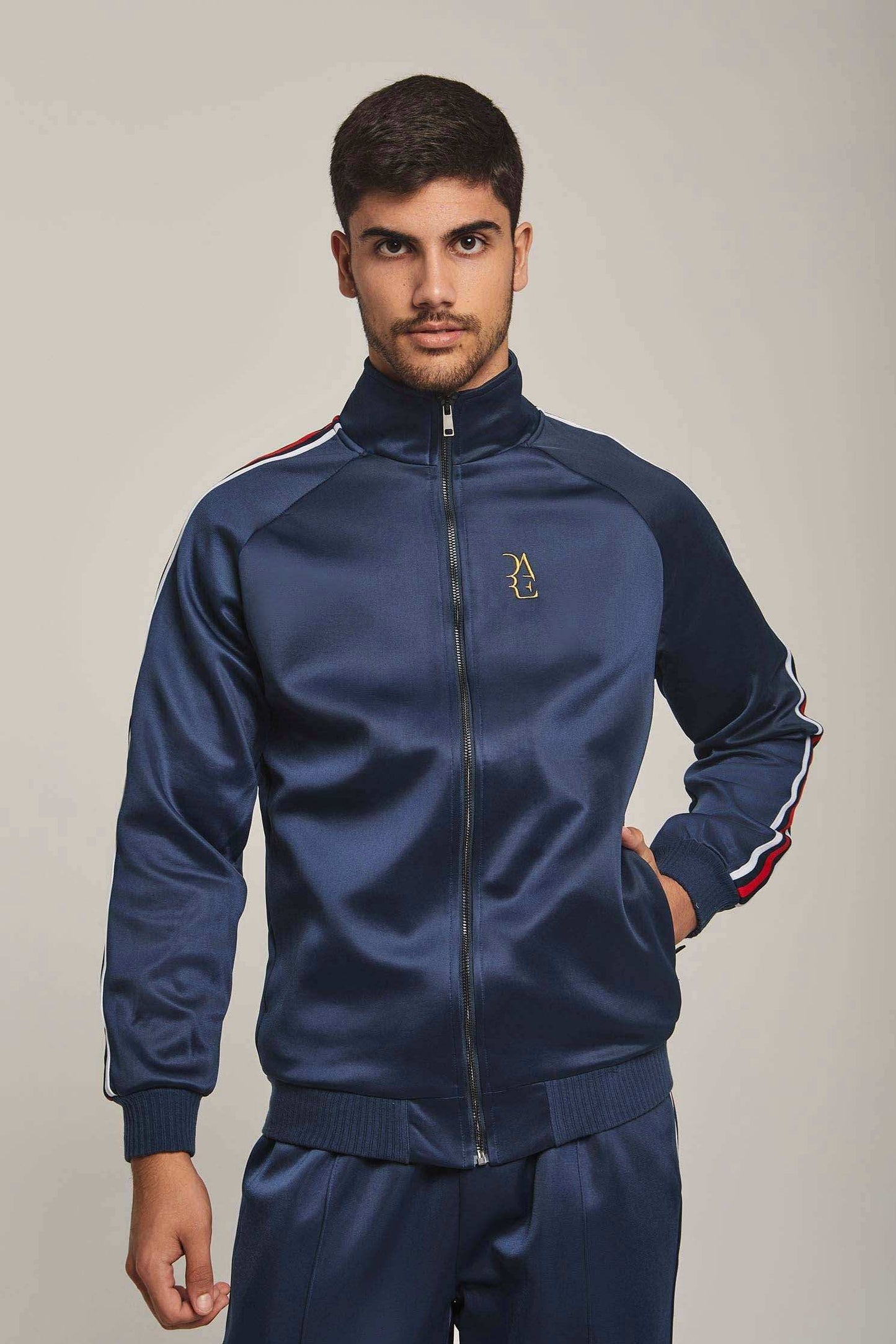 Men Regular Fit Sweat Jacket - Blue