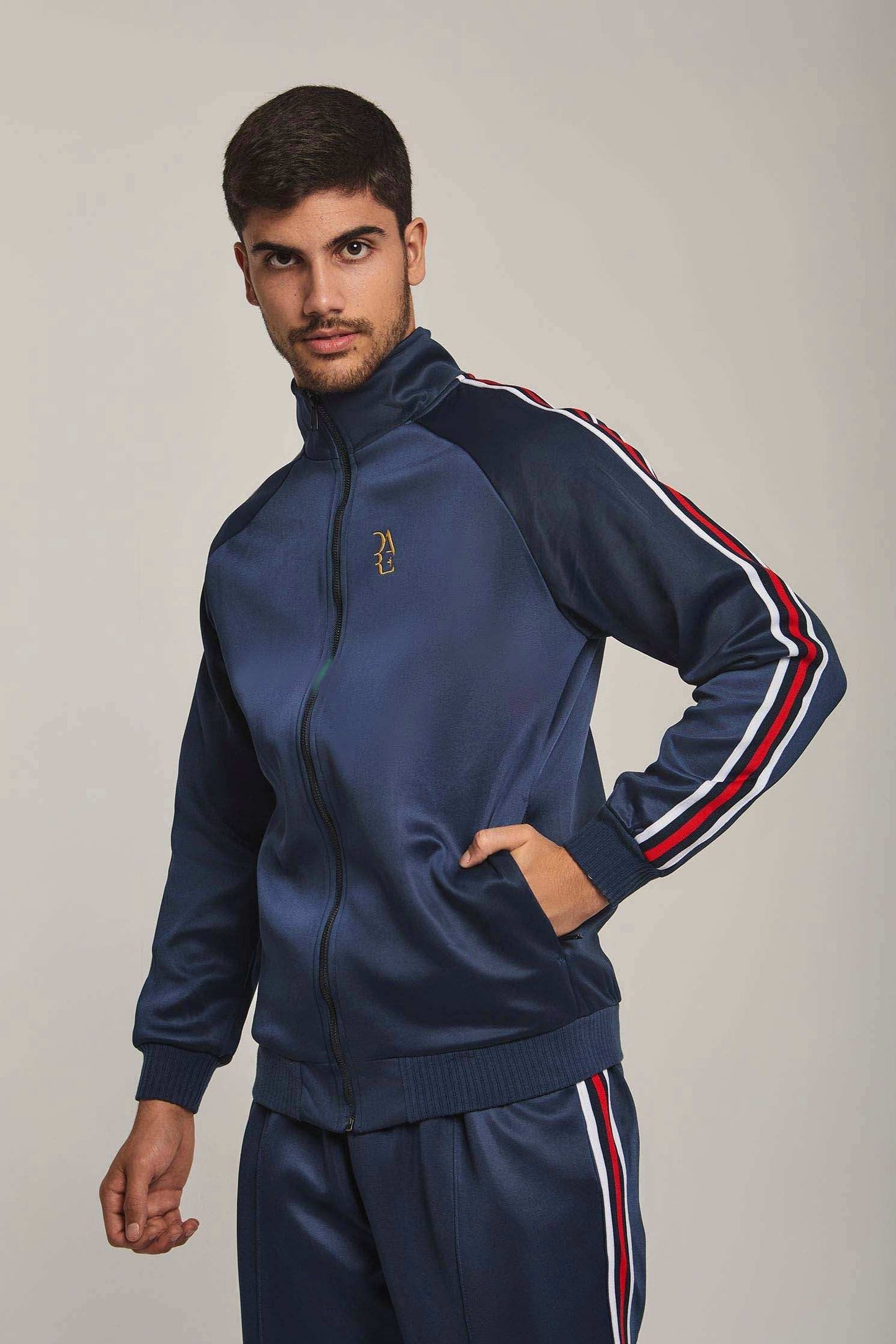 Men Regular Fit Sweat Jacket - Blue