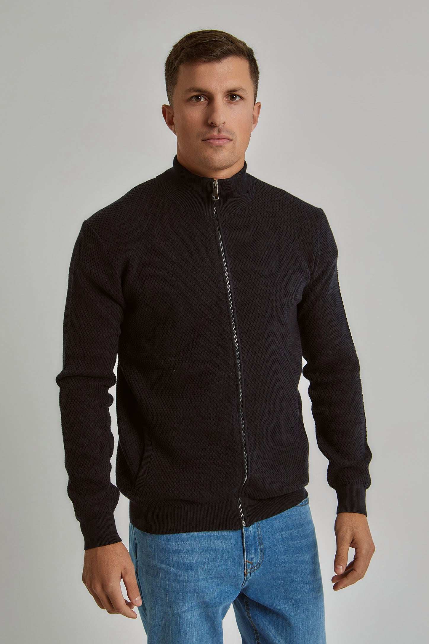 Men Regular Fit Cardigan - Navy