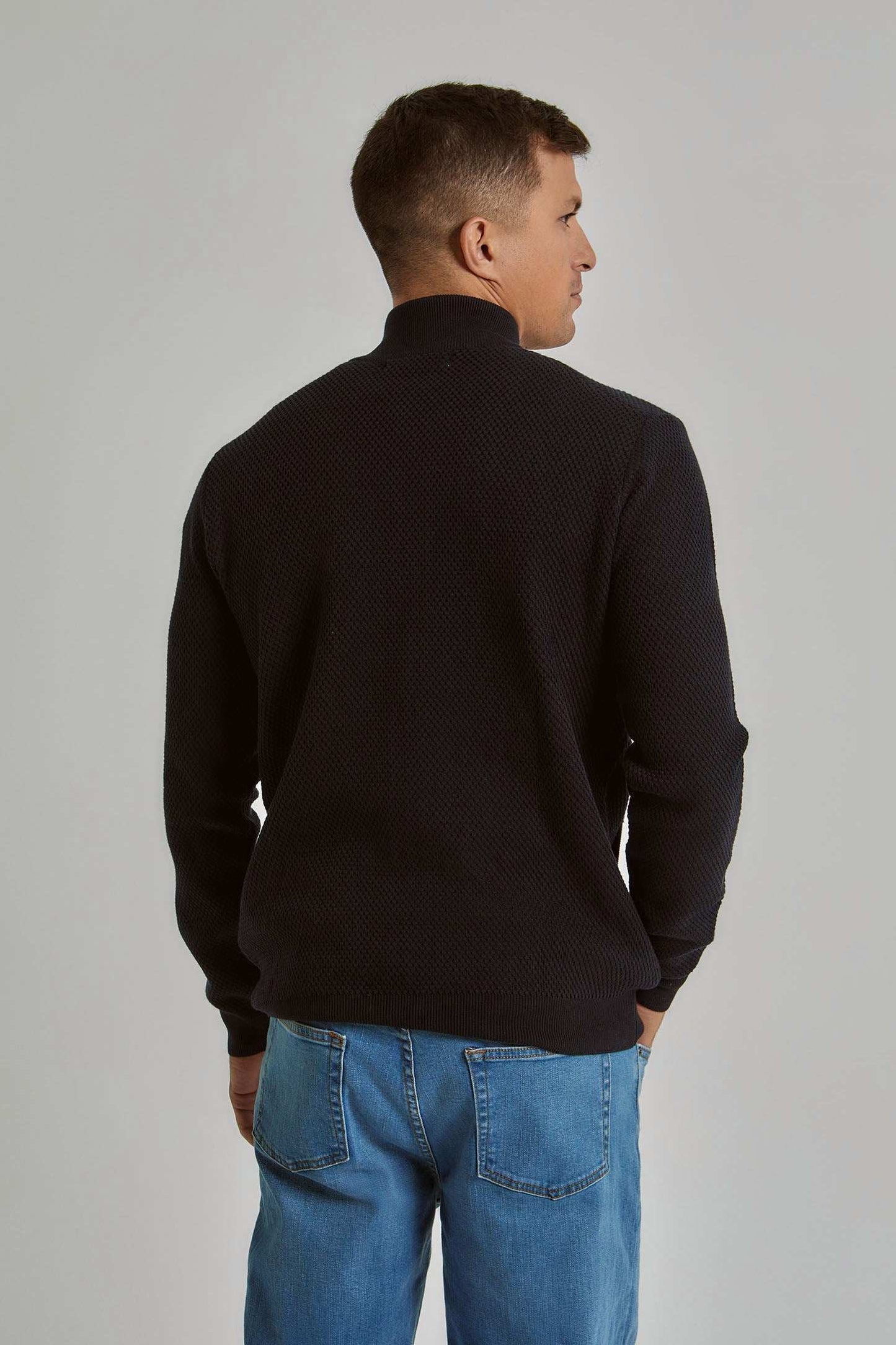Men Regular Fit Cardigan - Navy