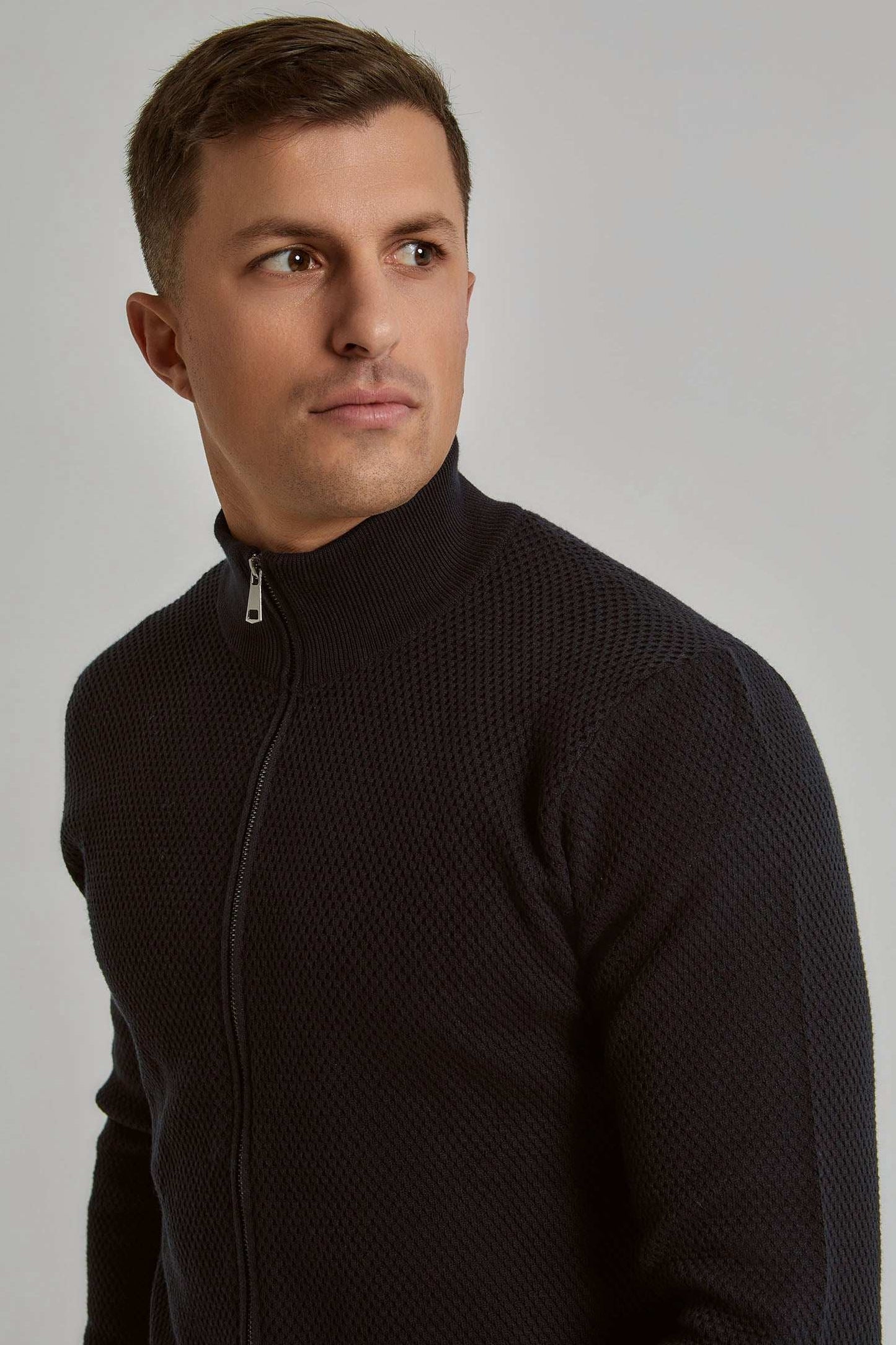 Men Regular Fit Cardigan - Navy