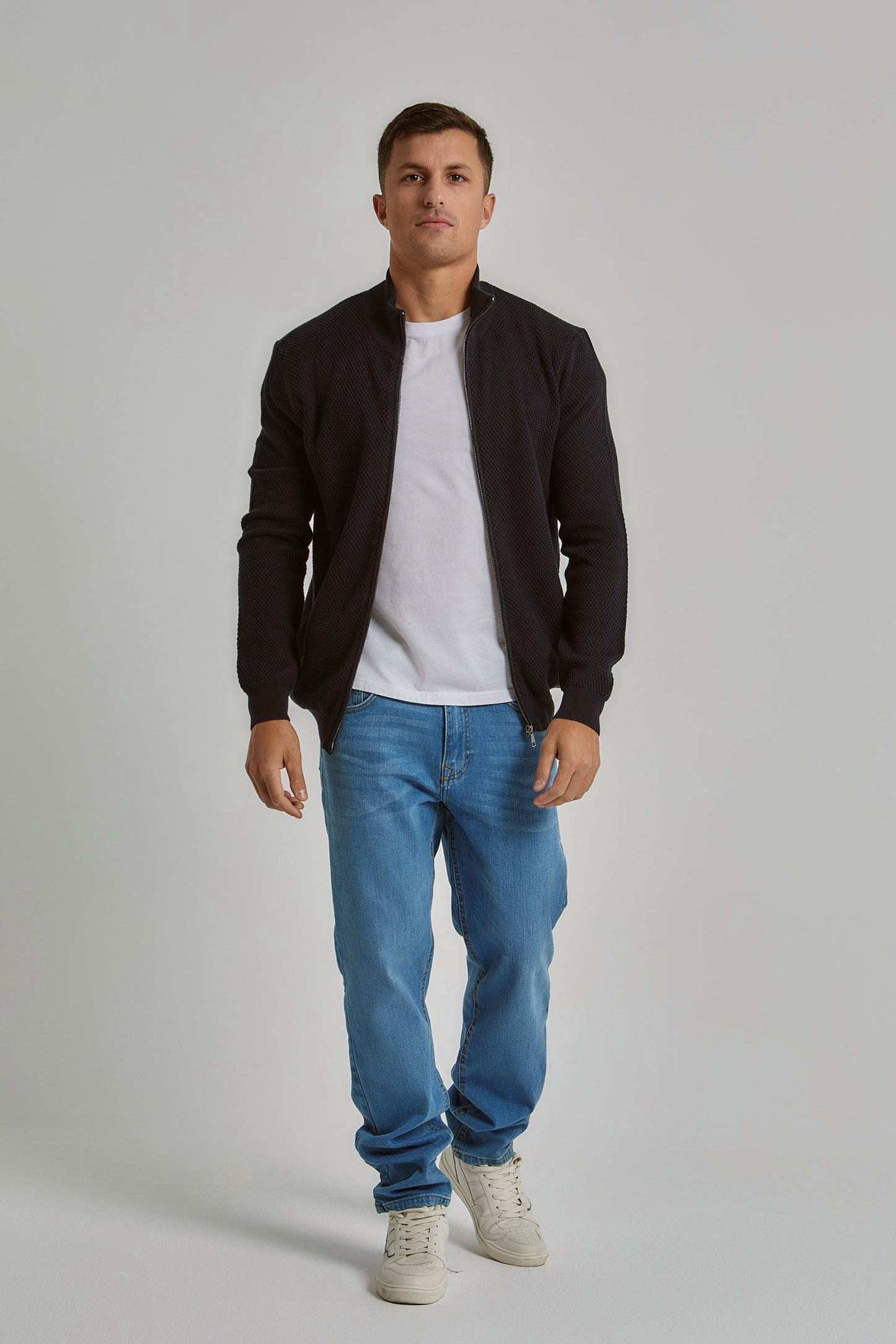 Men Regular Fit Cardigan - Navy