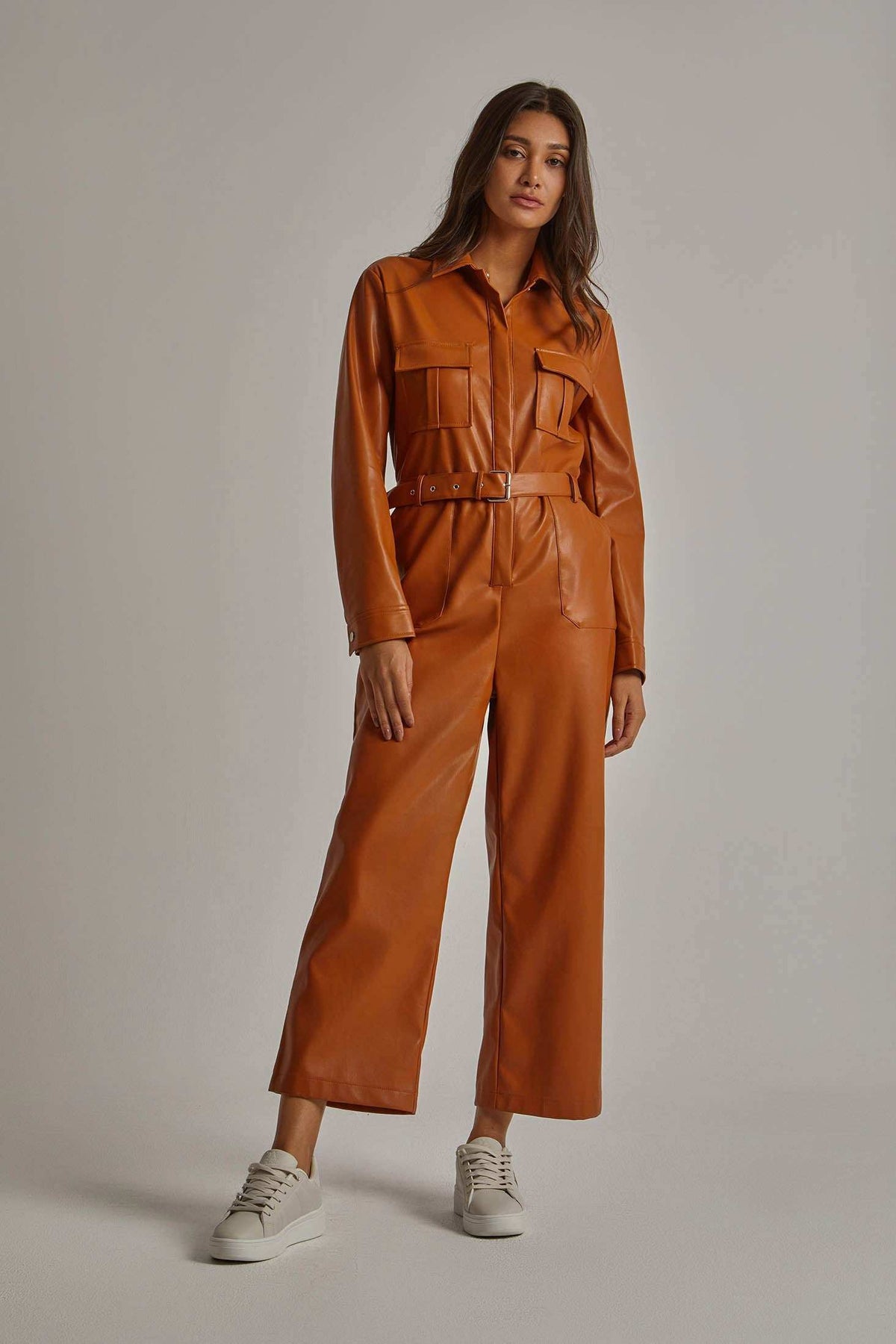 Women Regular Fit Jumpsuit - Brown