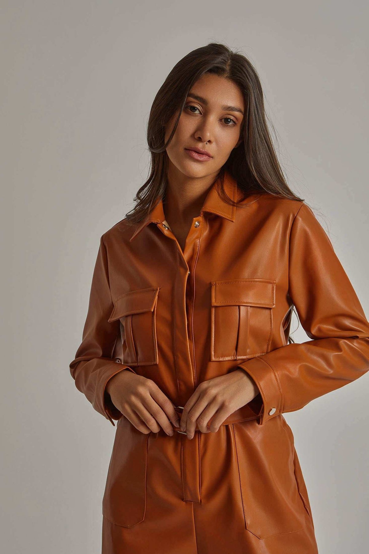 Women Regular Fit Jumpsuit - Brown