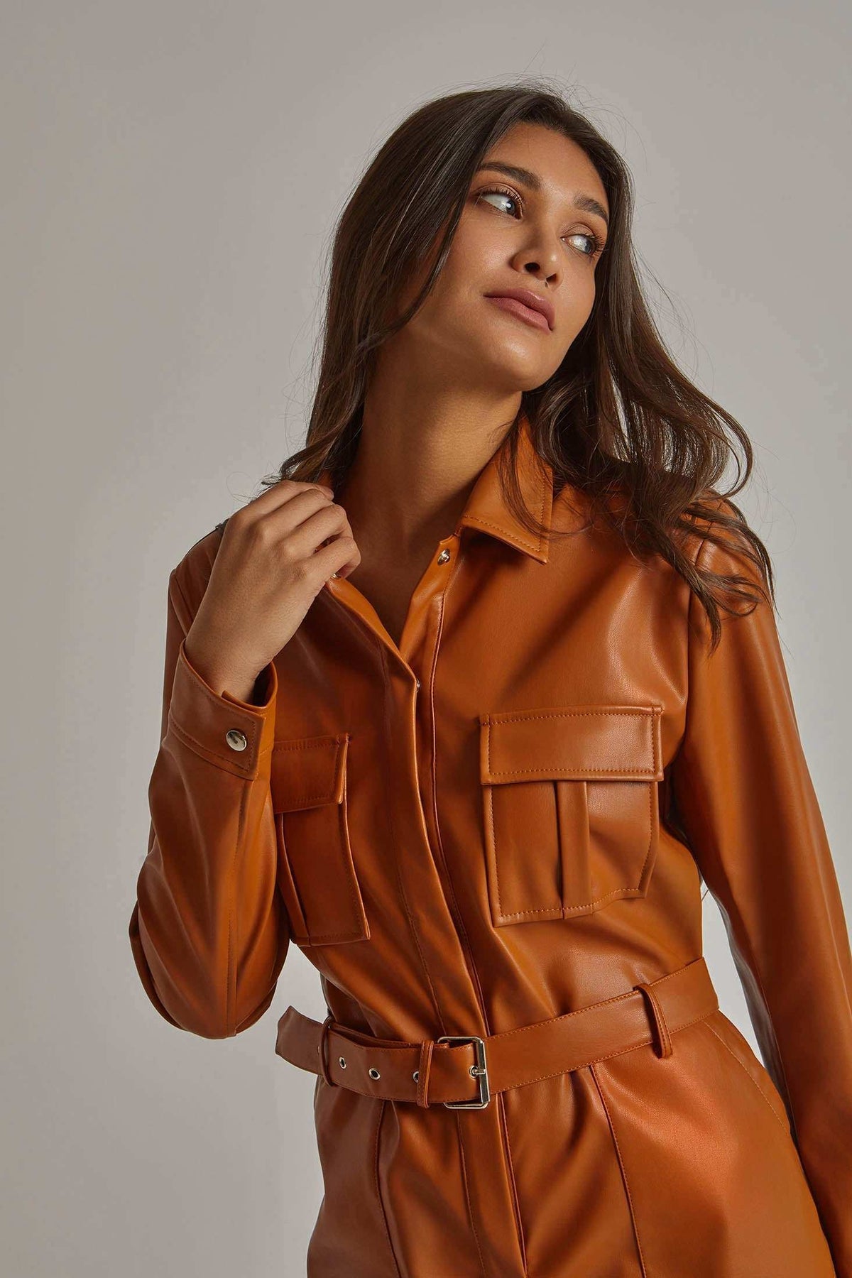 Women Regular Fit Jumpsuit - Brown