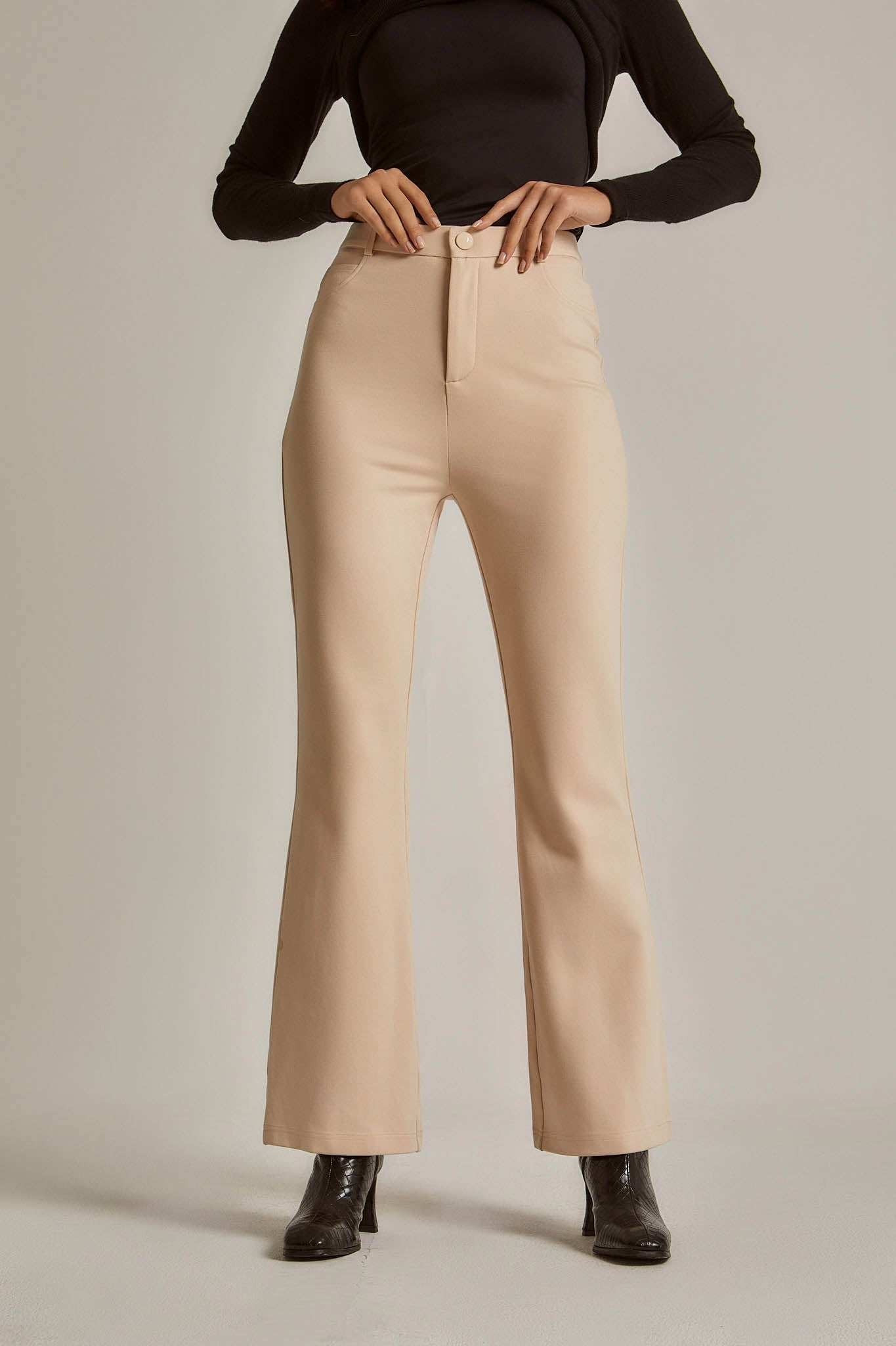 Women Regular Fit Pant - Beige