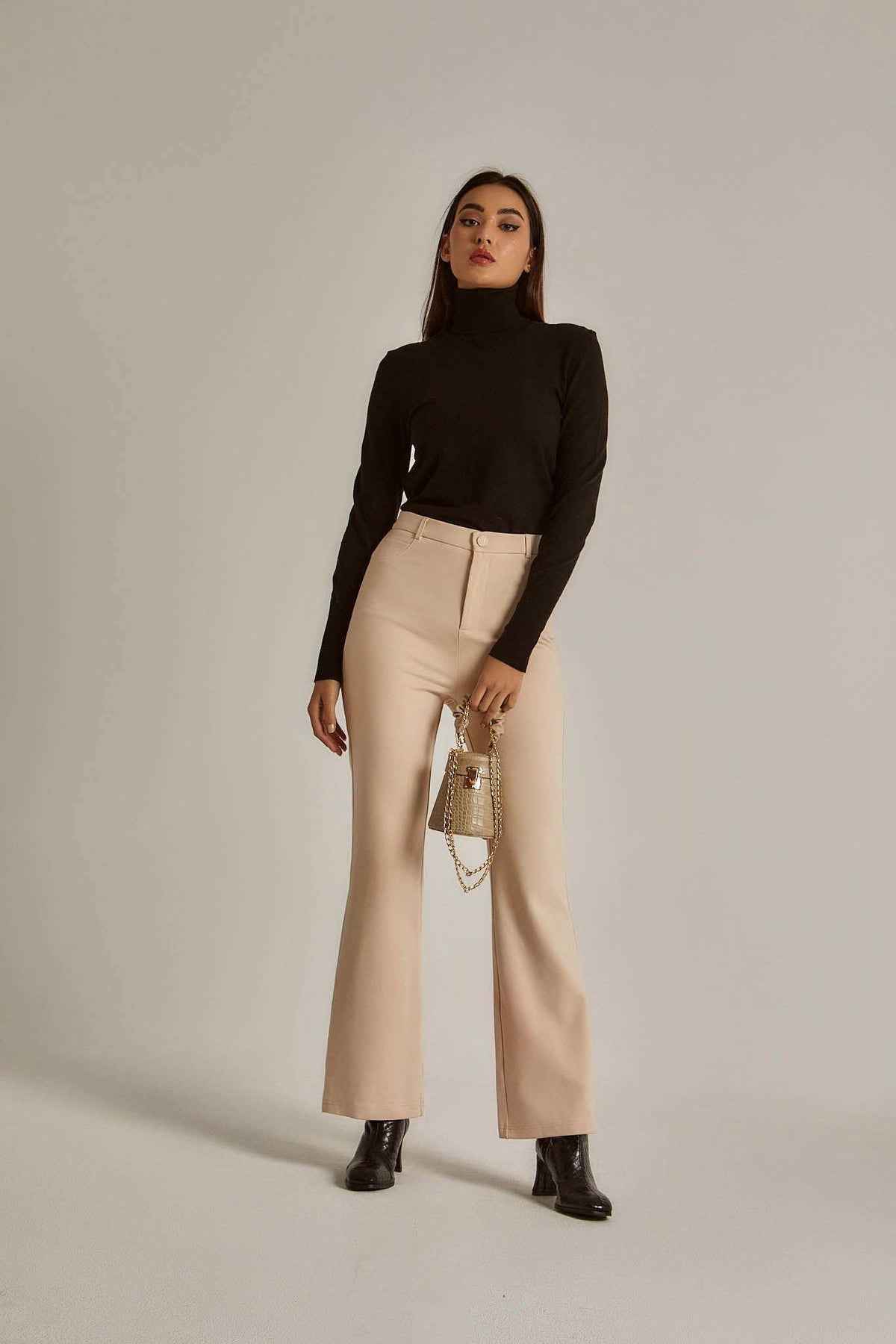 Women Regular Fit Pant - Beige