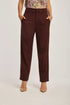 Women Regular Fit Pant - Dark Brown