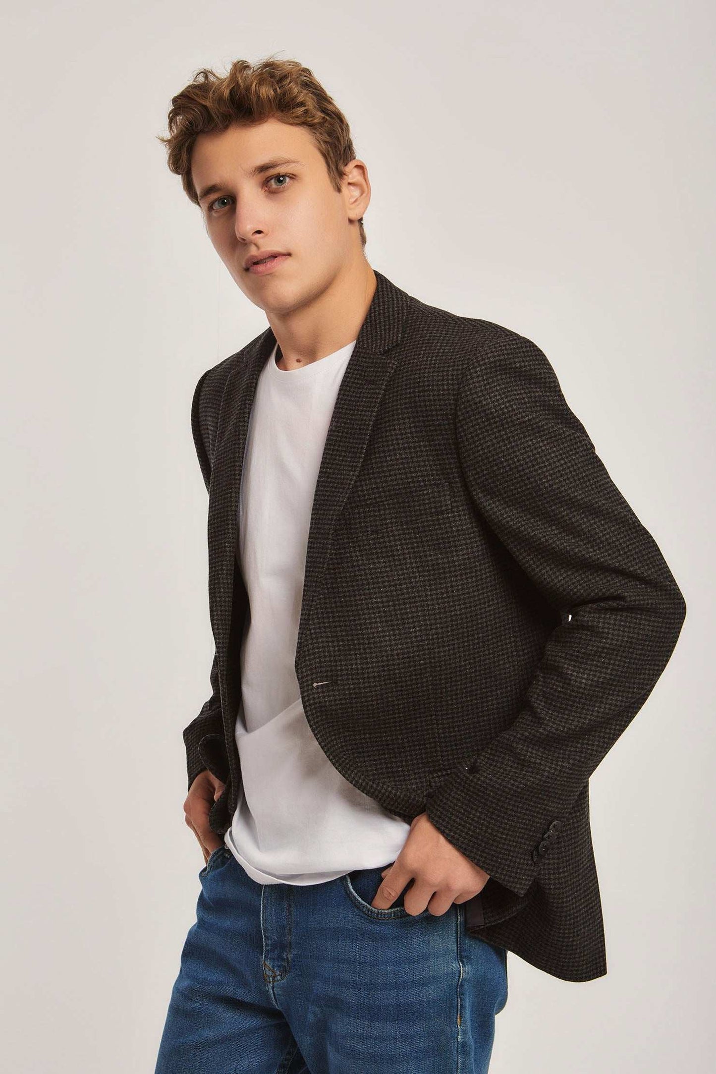 Men Regular Fit Blazer - Brown