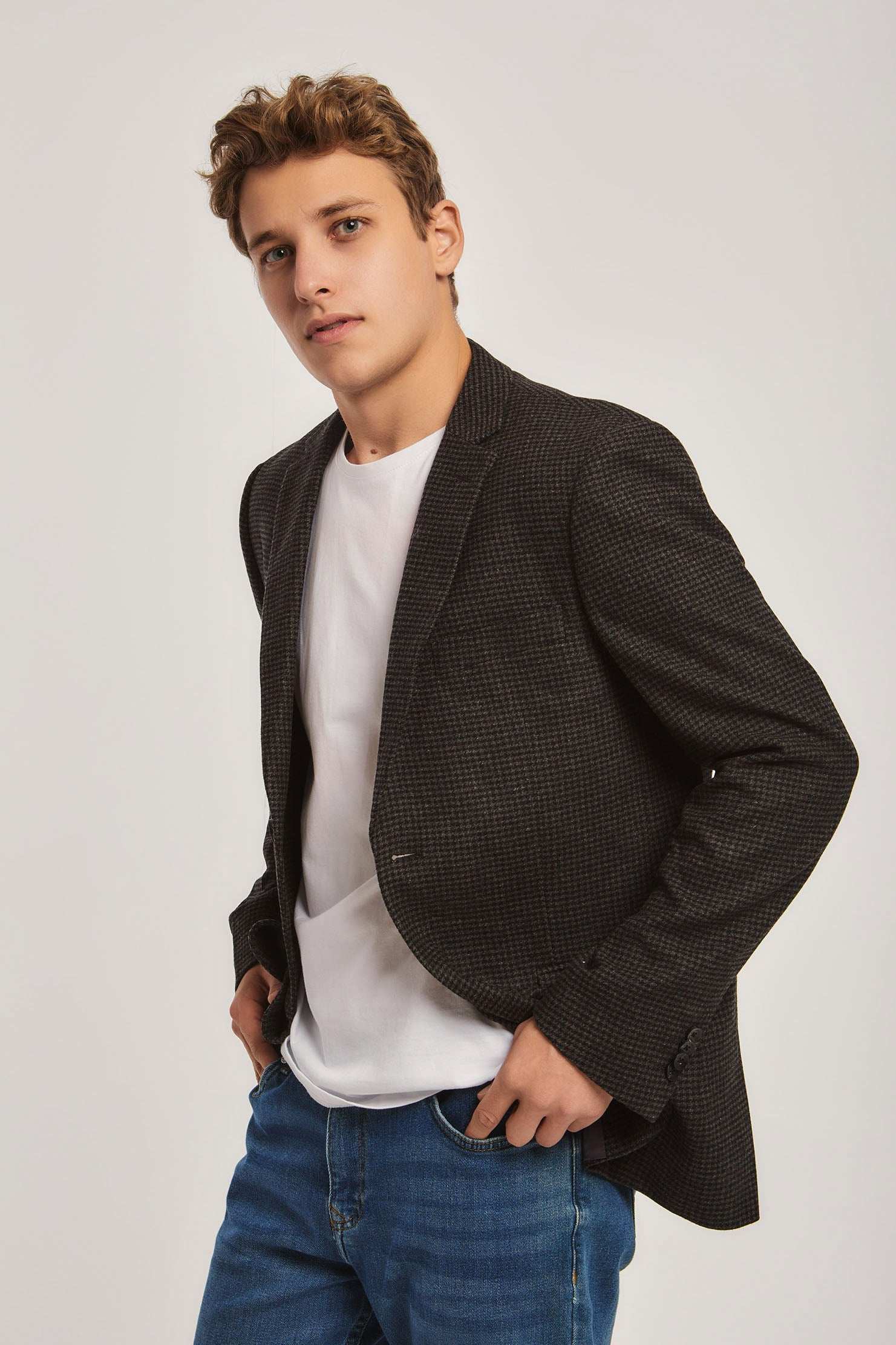 Men Regular Fit Blazer - Brown