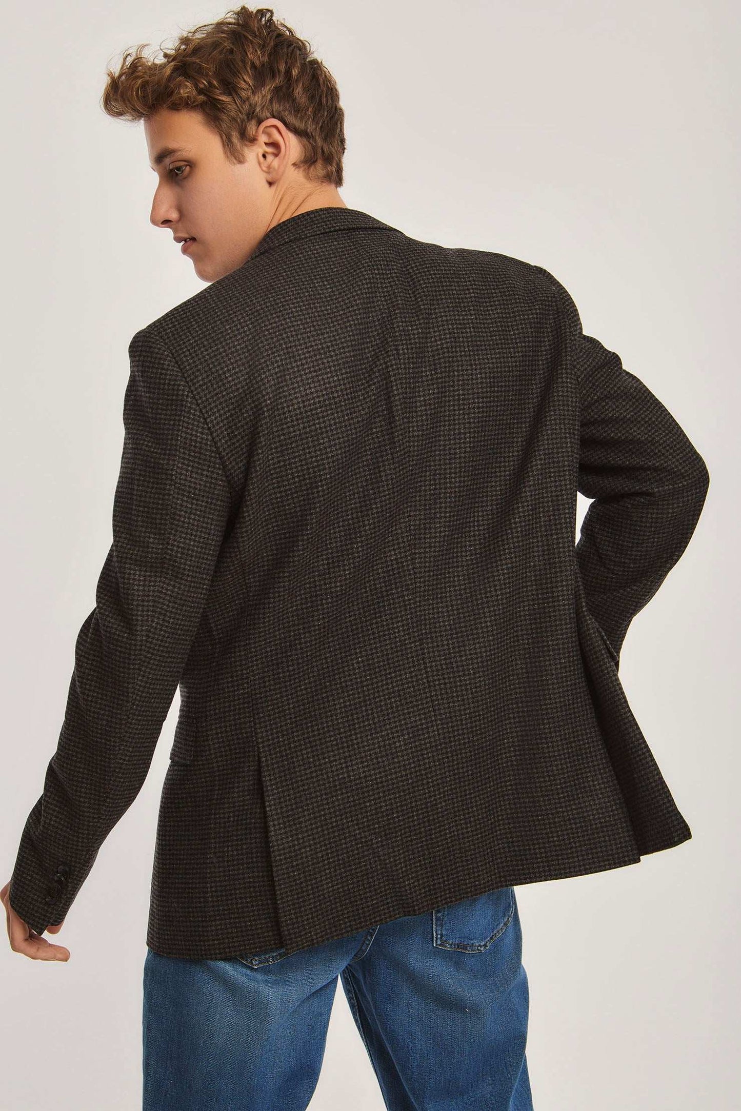 Men Regular Fit Blazer - Brown