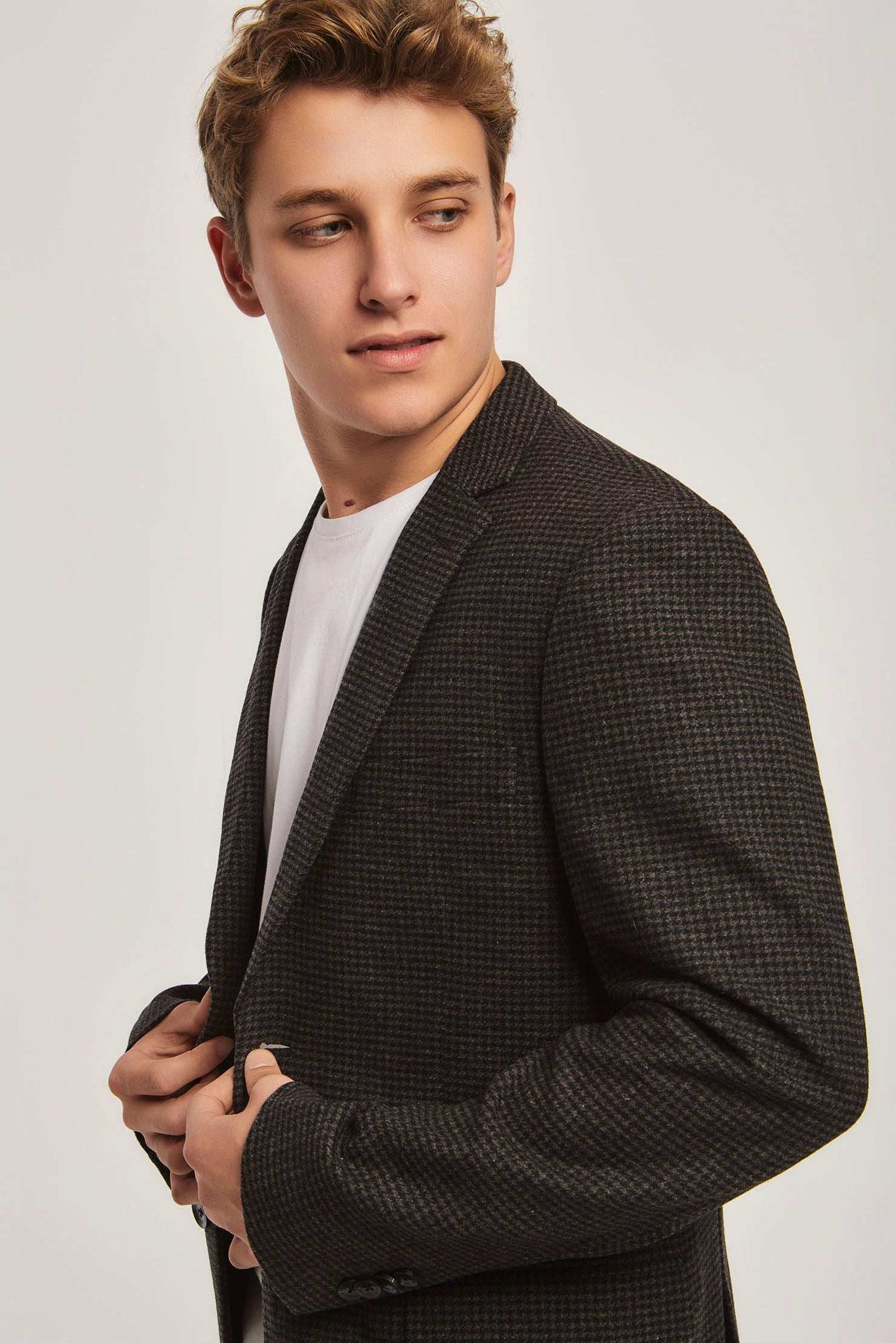 Men Regular Fit Blazer - Brown