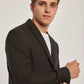 Men Regular Fit Blazer - Brown