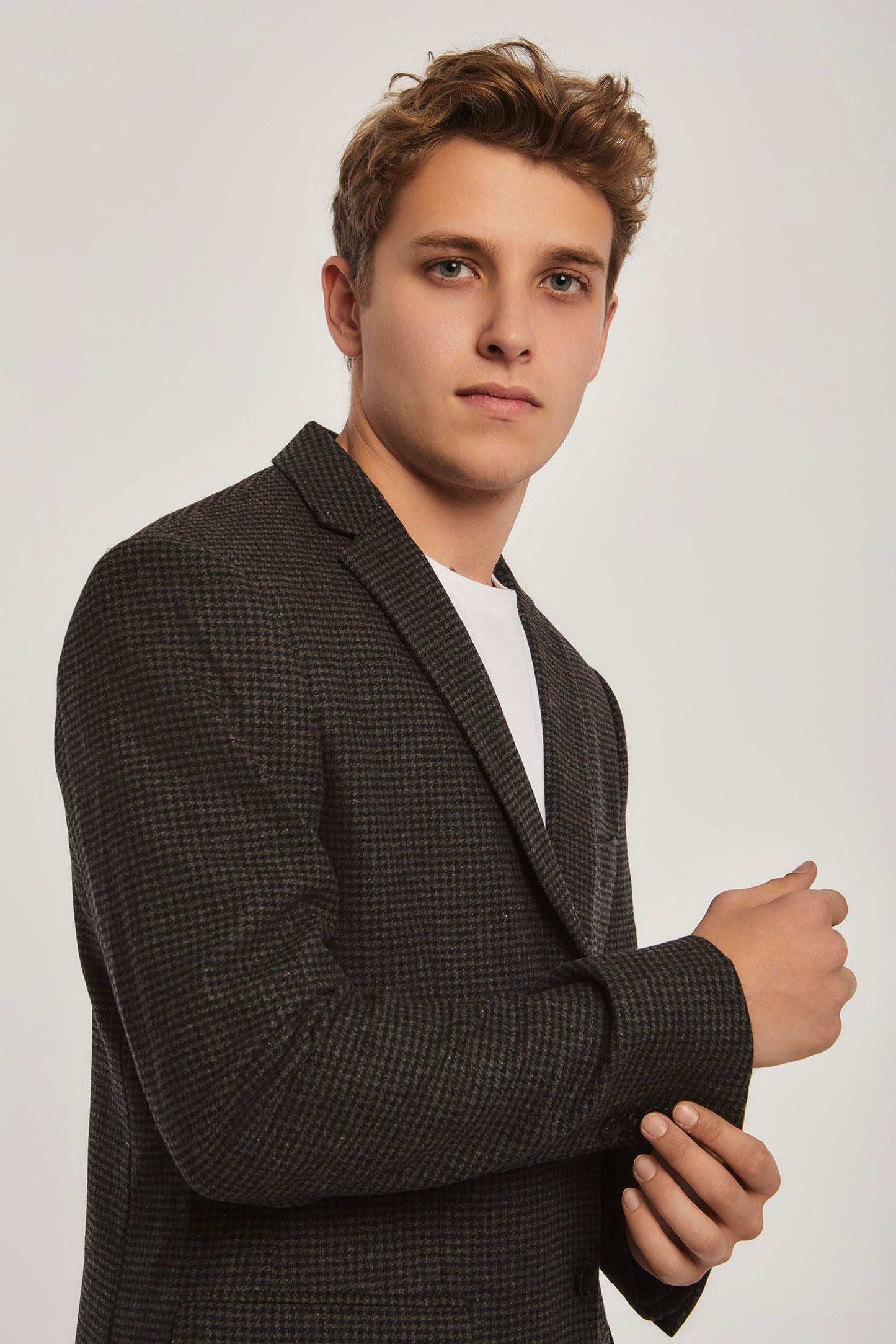 Men Regular Fit Blazer - Brown