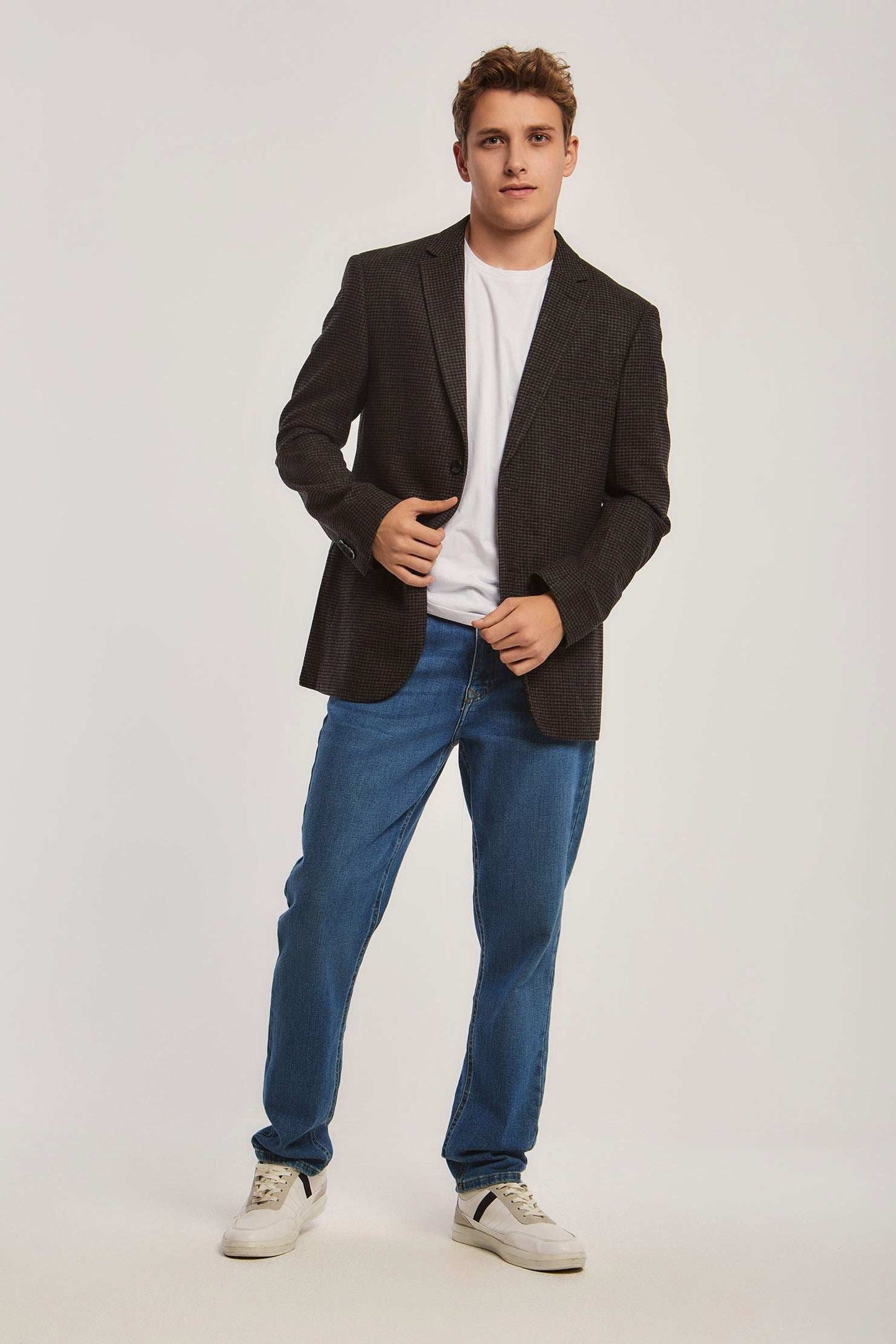 Men Regular Fit Blazer - Brown