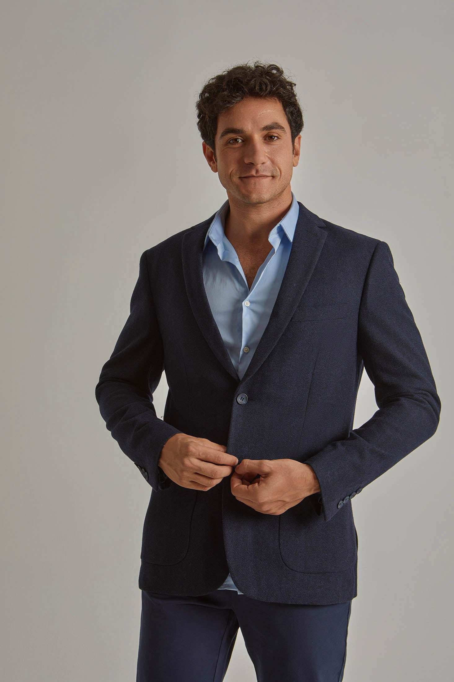 Men Regular Fit Blazer - Blue