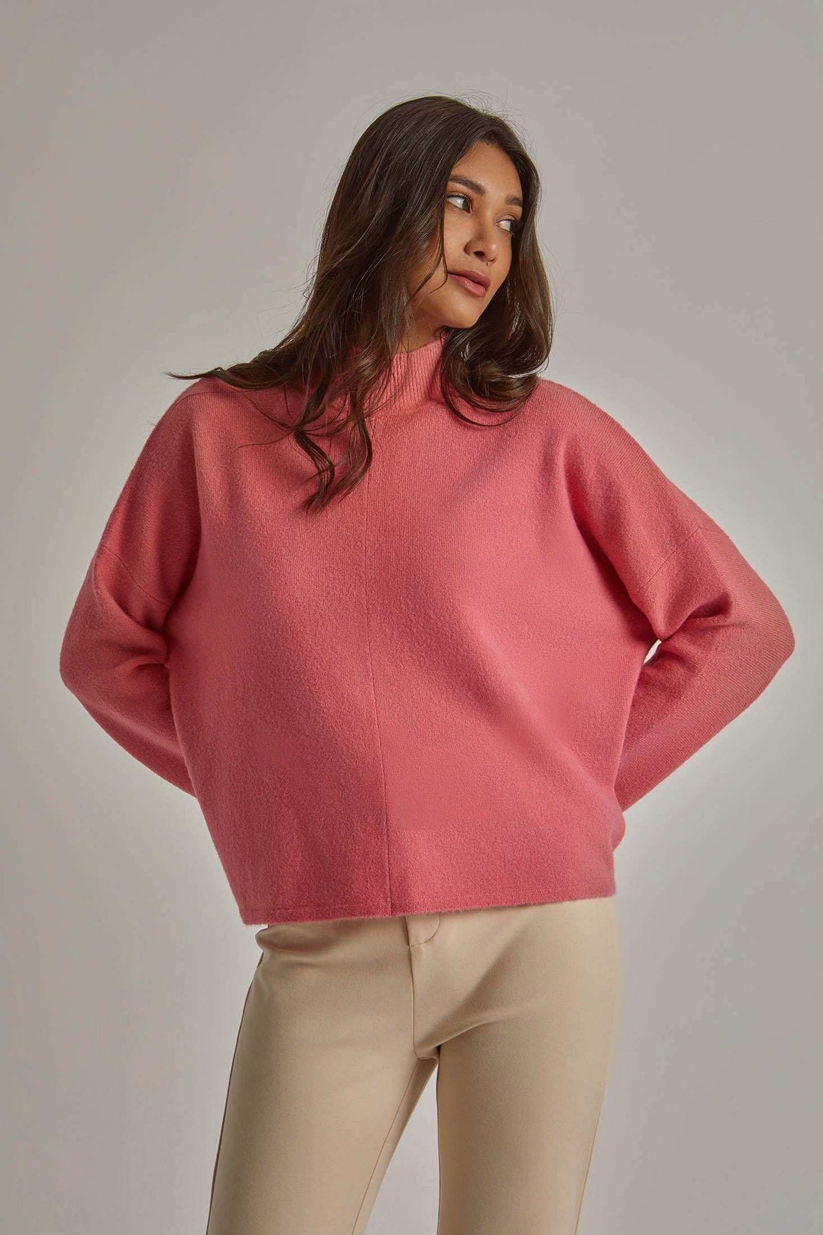 Women Regular Fit Pullover - Pink