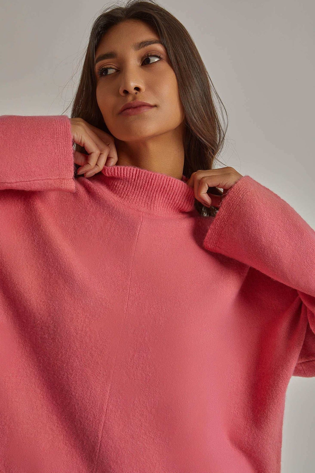 Women Regular Fit Pullover - Pink