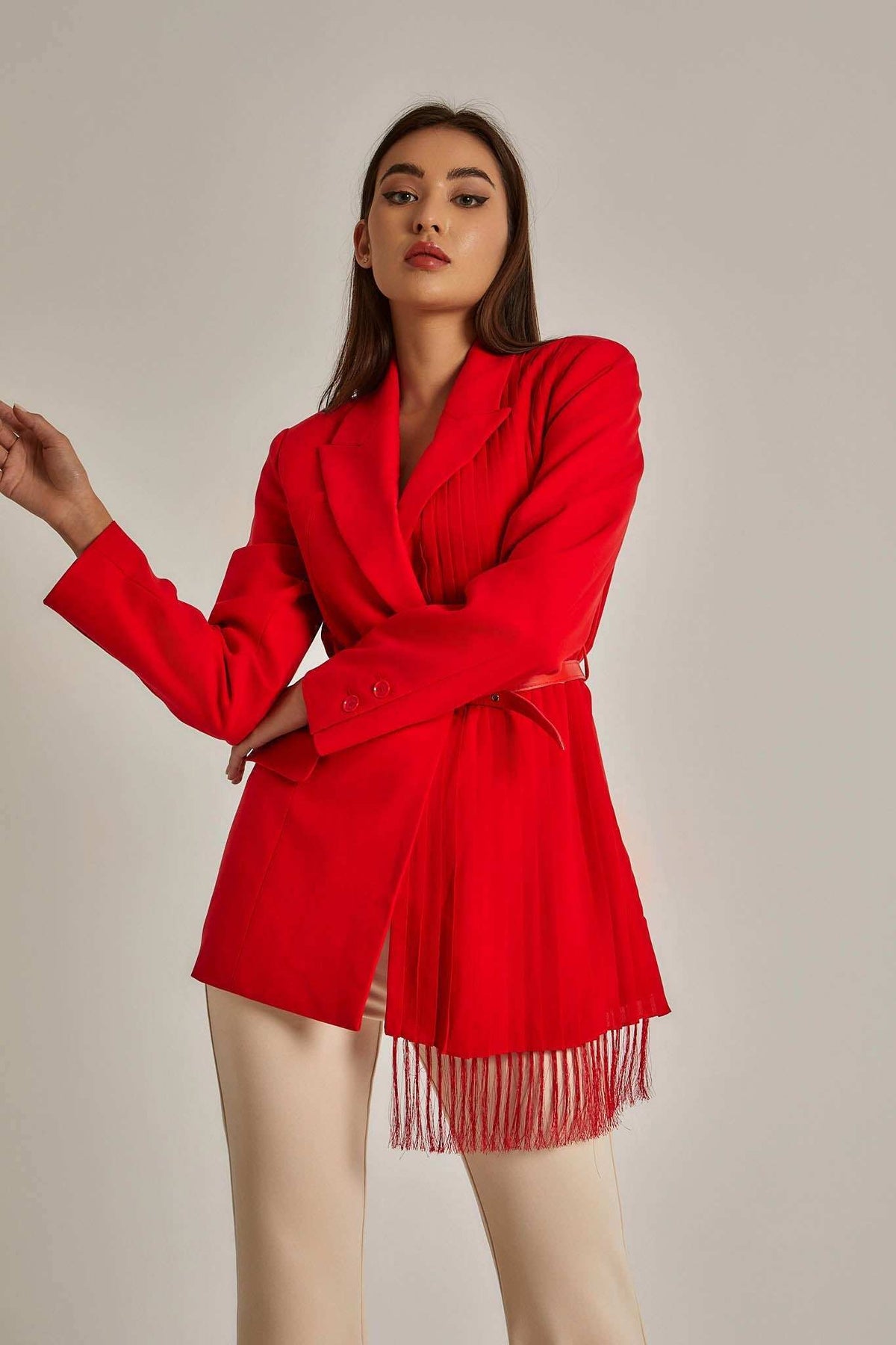 Women Regular Fit Jacket - Red