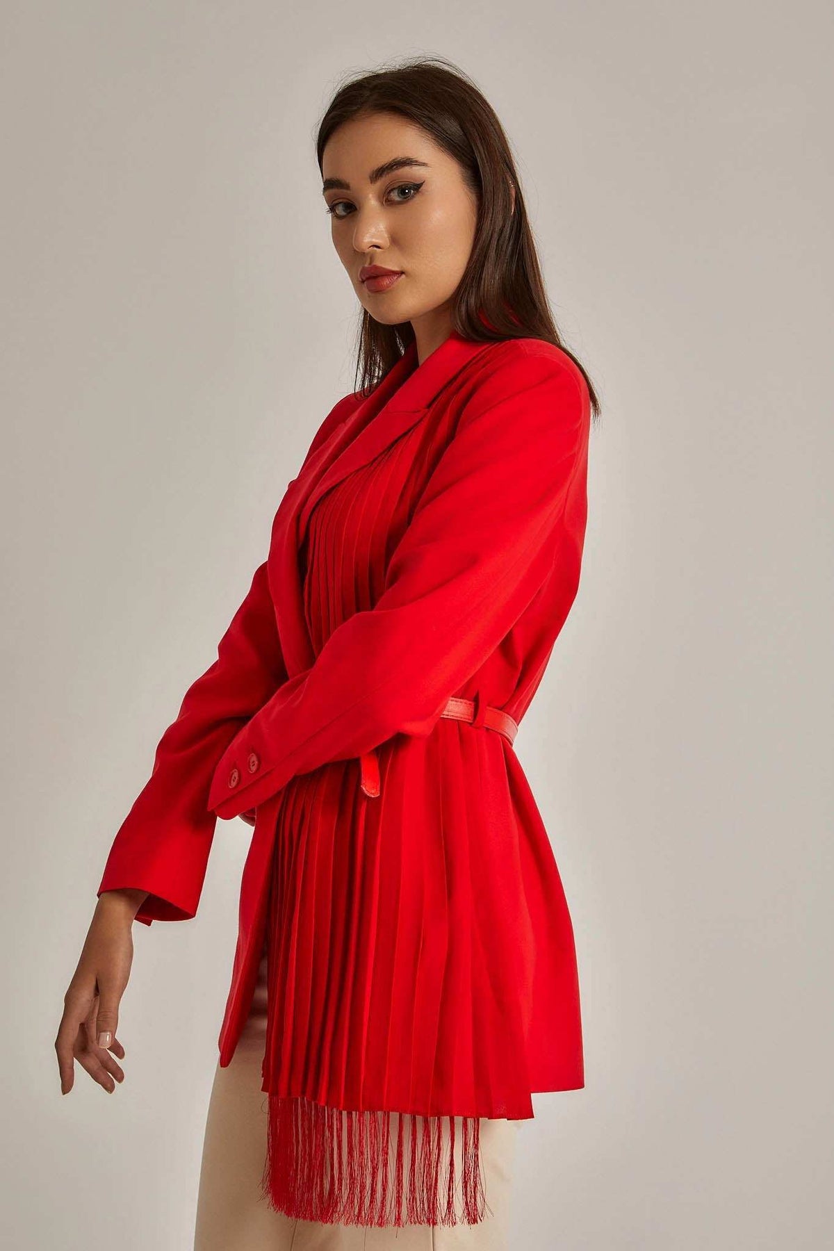 Women Regular Fit Jacket - Red