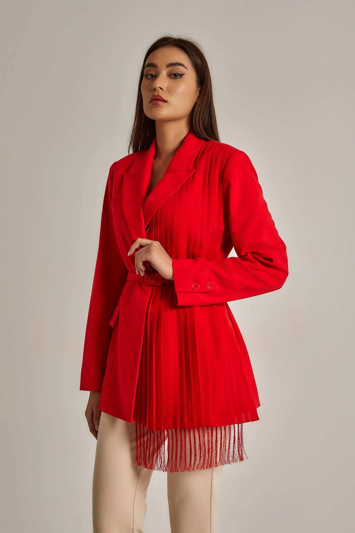 Women Regular Fit Jacket - Red
