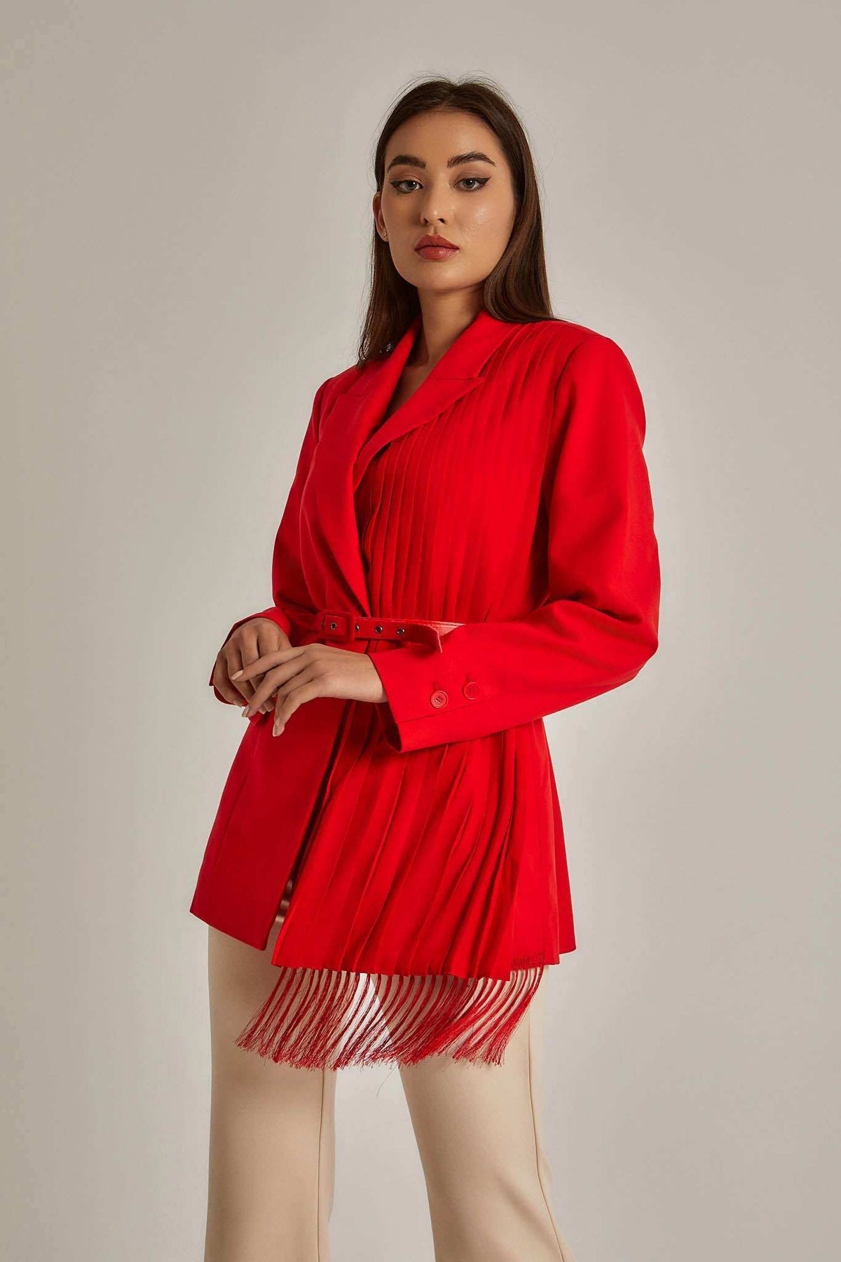 Women Regular Fit Jacket - Red