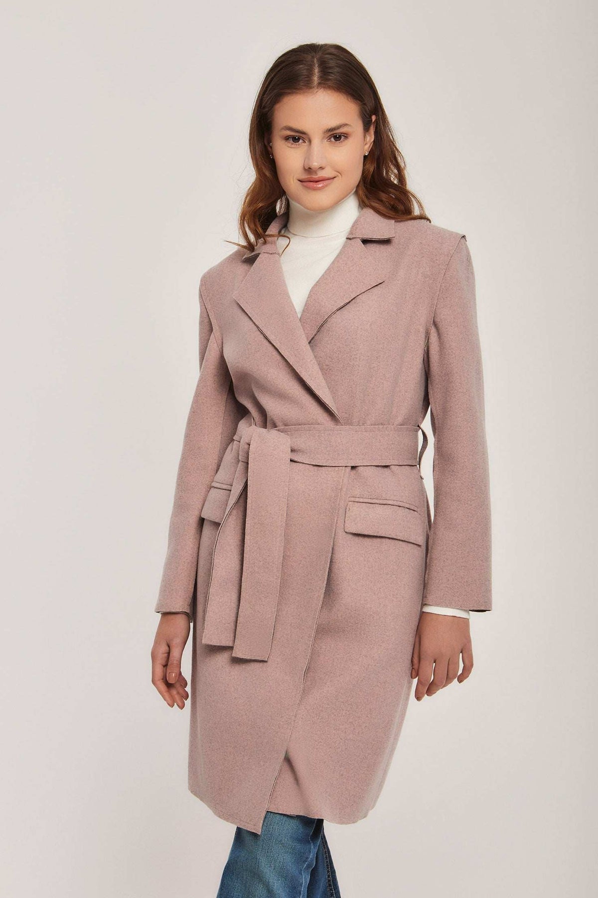 Women Regular Fit Coat - Pink
