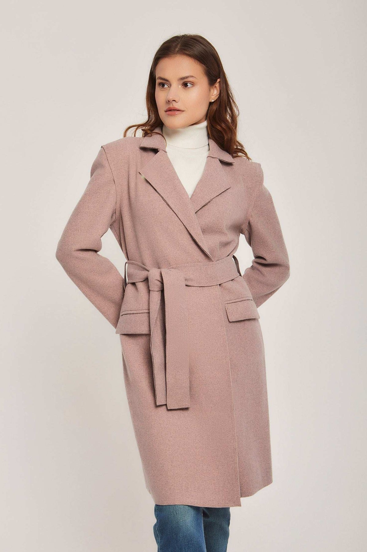Women Regular Fit Coat - Pink