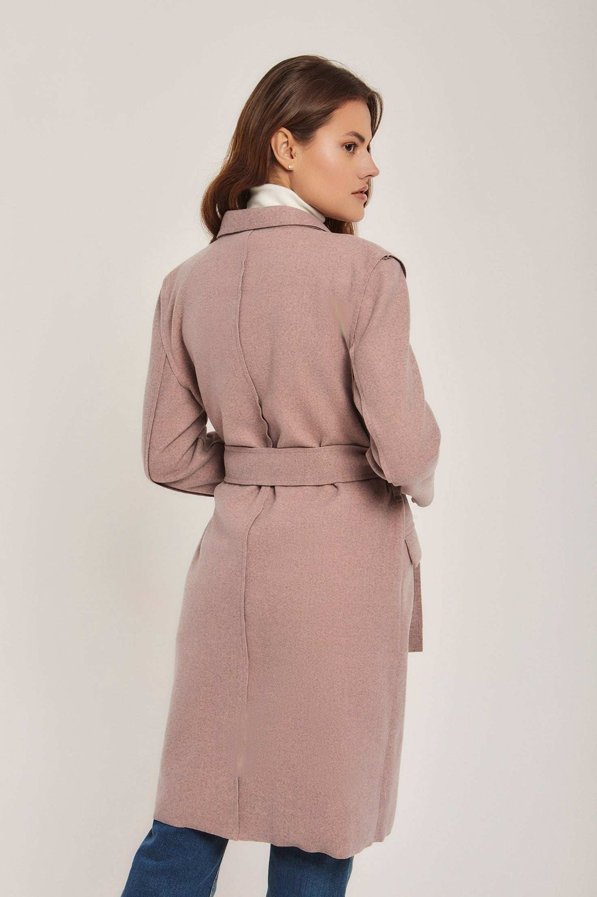 Women Regular Fit Coat - Pink
