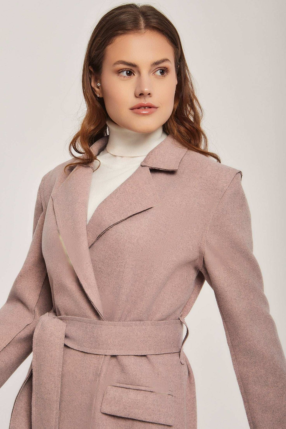 Women Regular Fit Coat - Pink