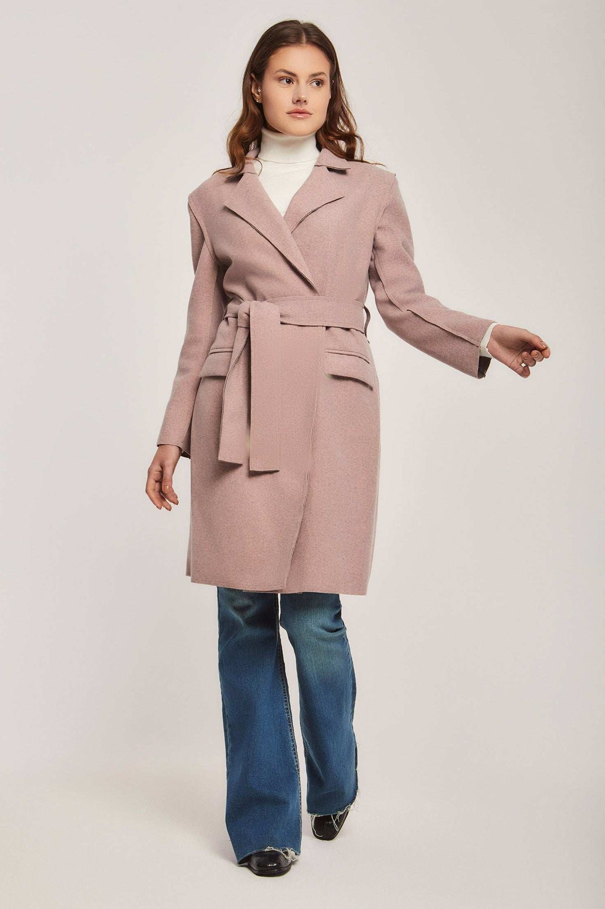 Women Regular Fit Coat - Pink