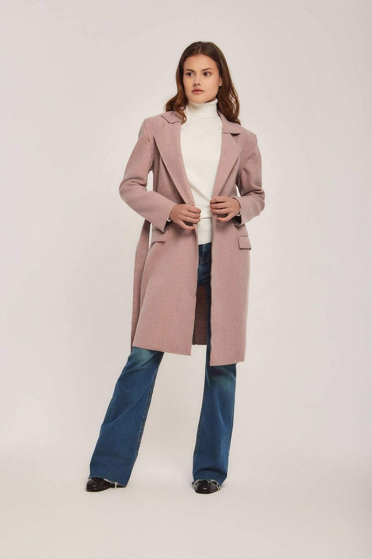 Women Regular Fit Coat - Pink