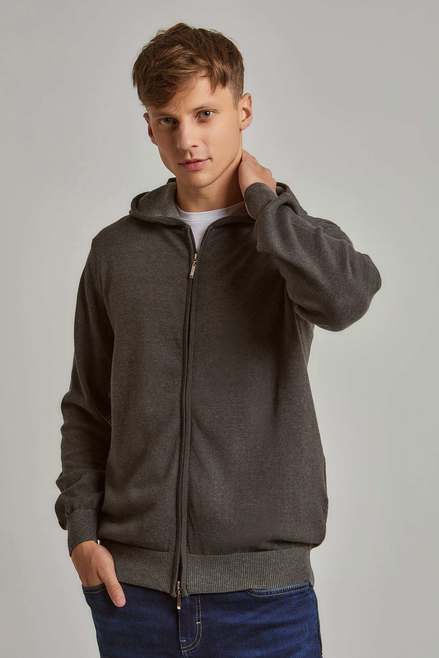 Men Regular Fit Cardigan - Grey