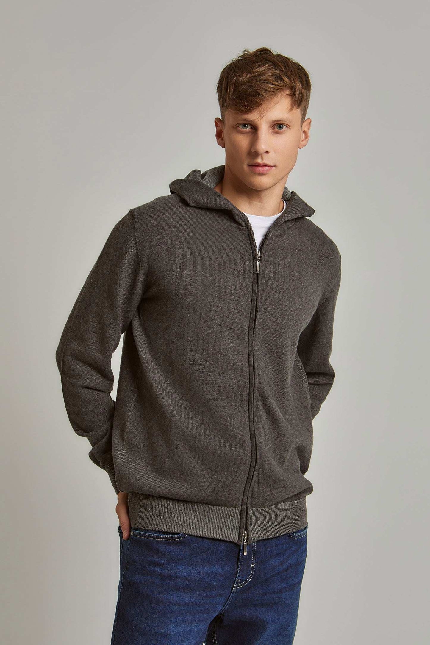 Men Regular Fit Cardigan - Grey