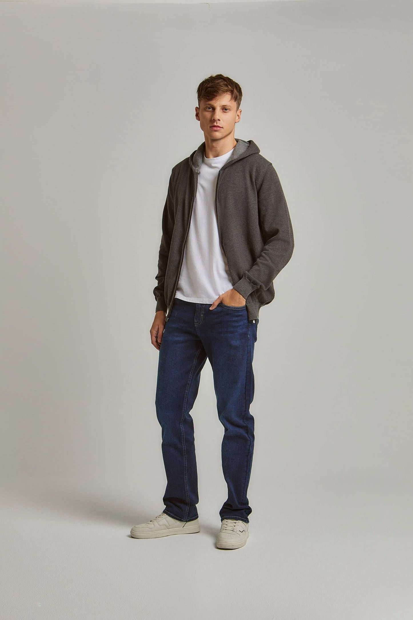 Men Regular Fit Cardigan - Grey