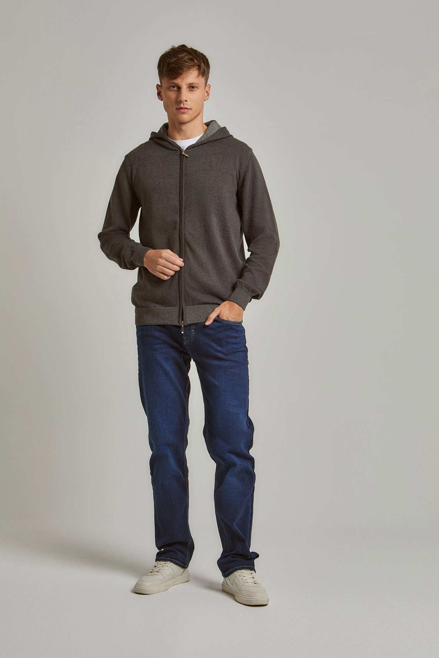 Men Regular Fit Cardigan - Grey