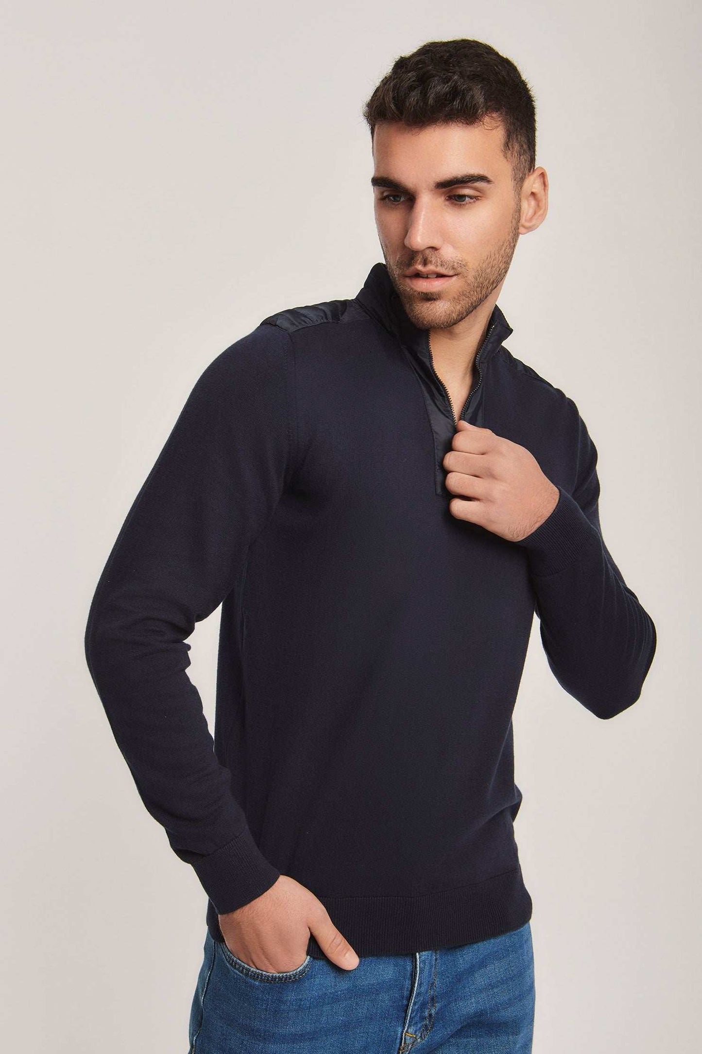 Men Regular Fit Pullover - Navy