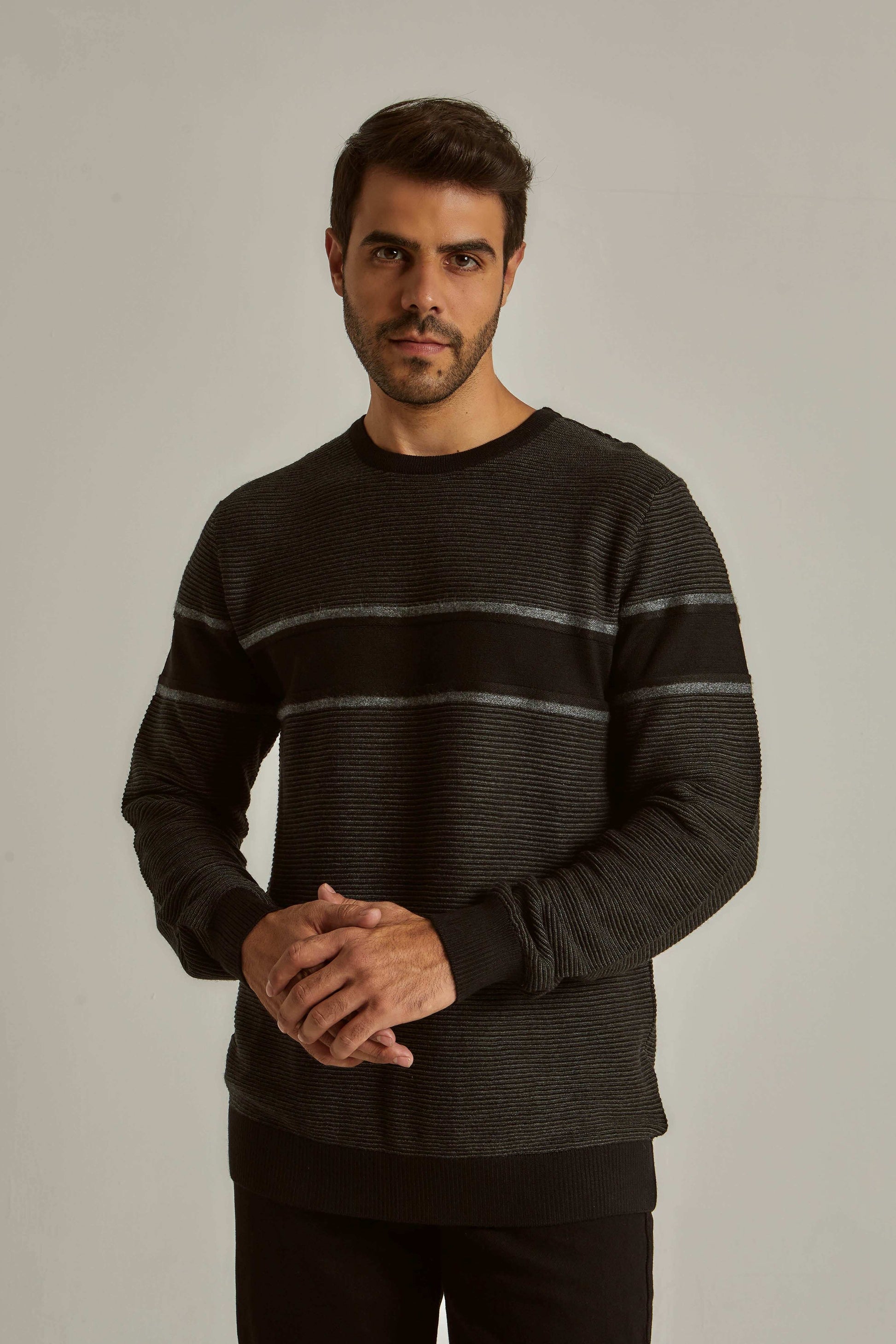 Men Regular Fit Pullover - Black
