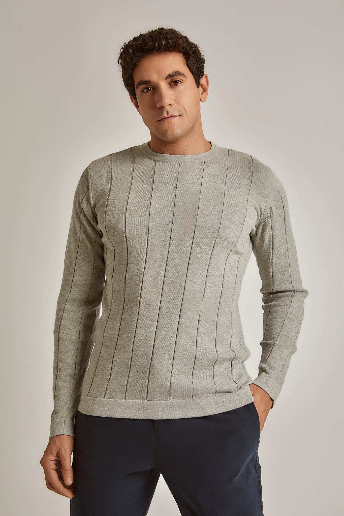 Men Regular Fit Pullover -Grey