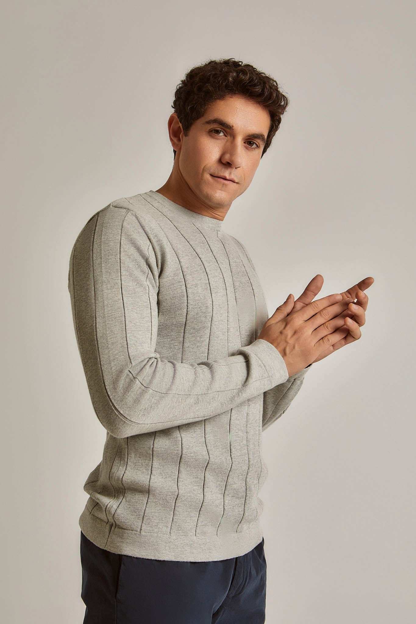 Men Regular Fit Pullover -Grey