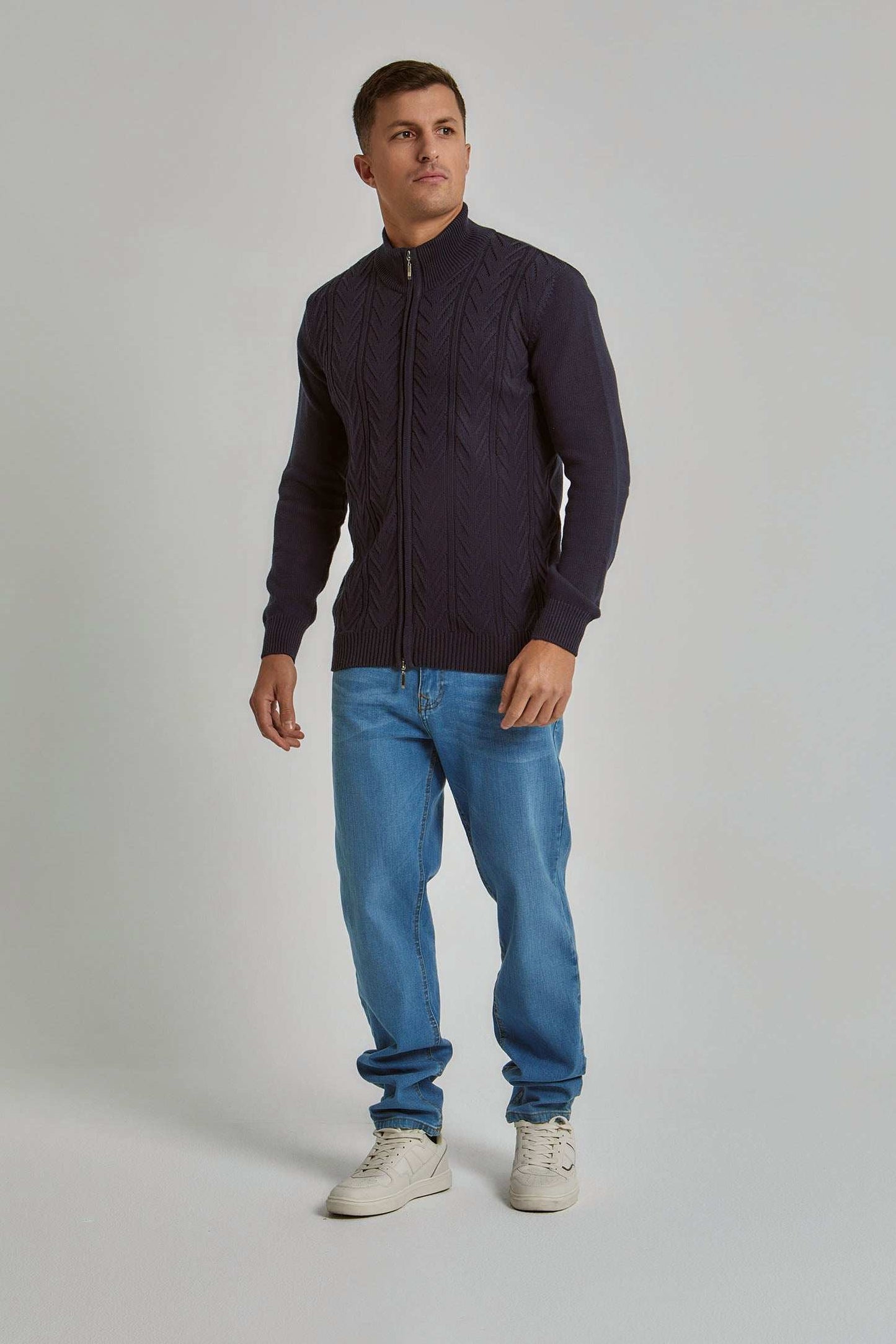 Men Regular Fit Cardigan - Blue