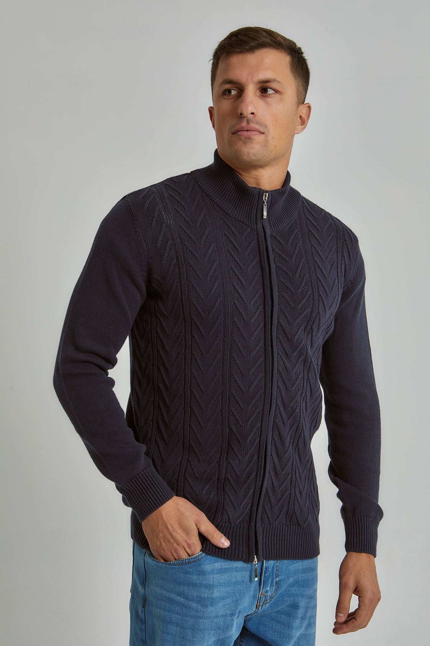 Men Regular Fit Cardigan - Blue
