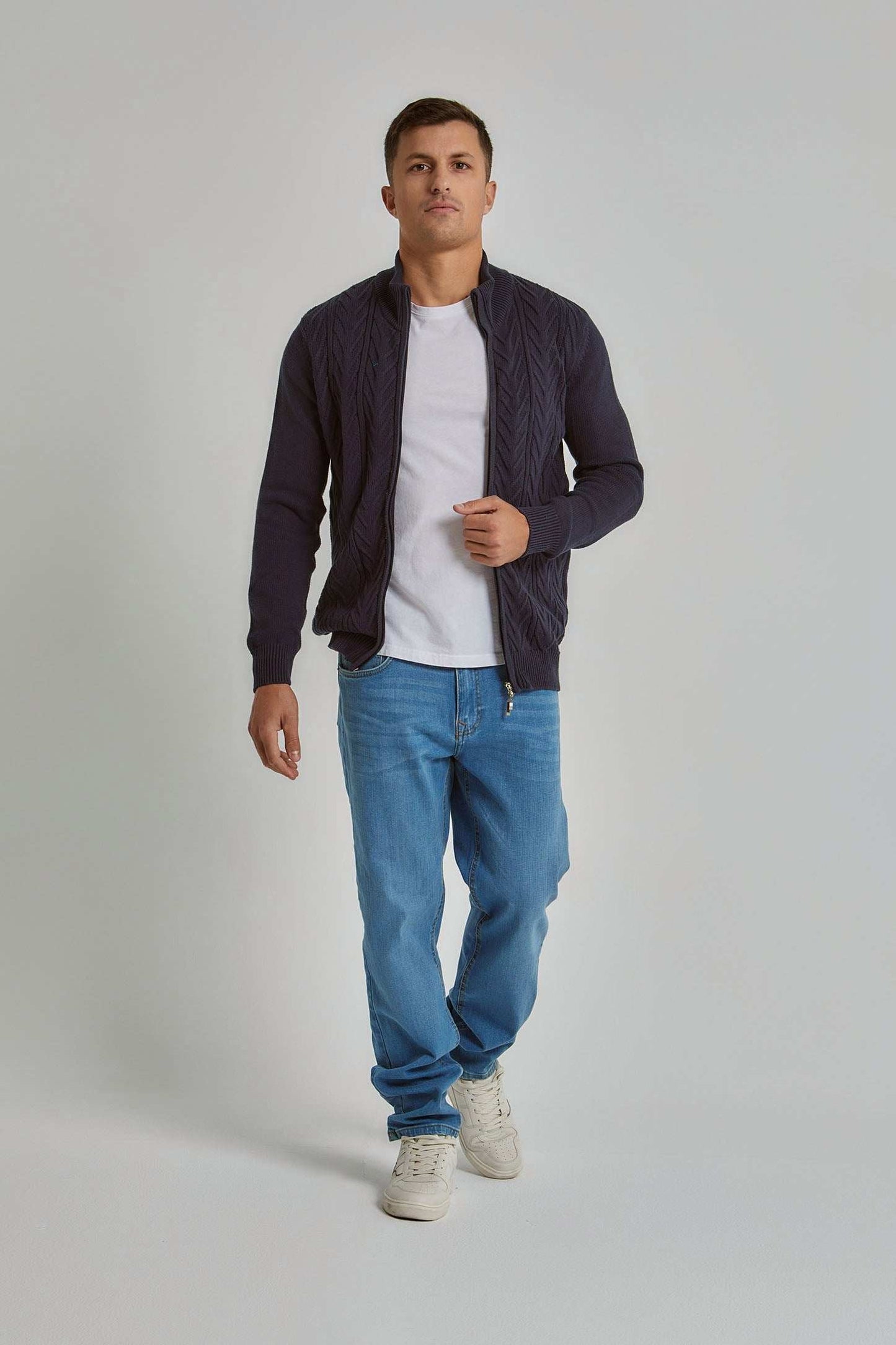 Men Regular Fit Cardigan - Blue