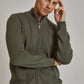 Men Regular Fit Cardigan - Green
