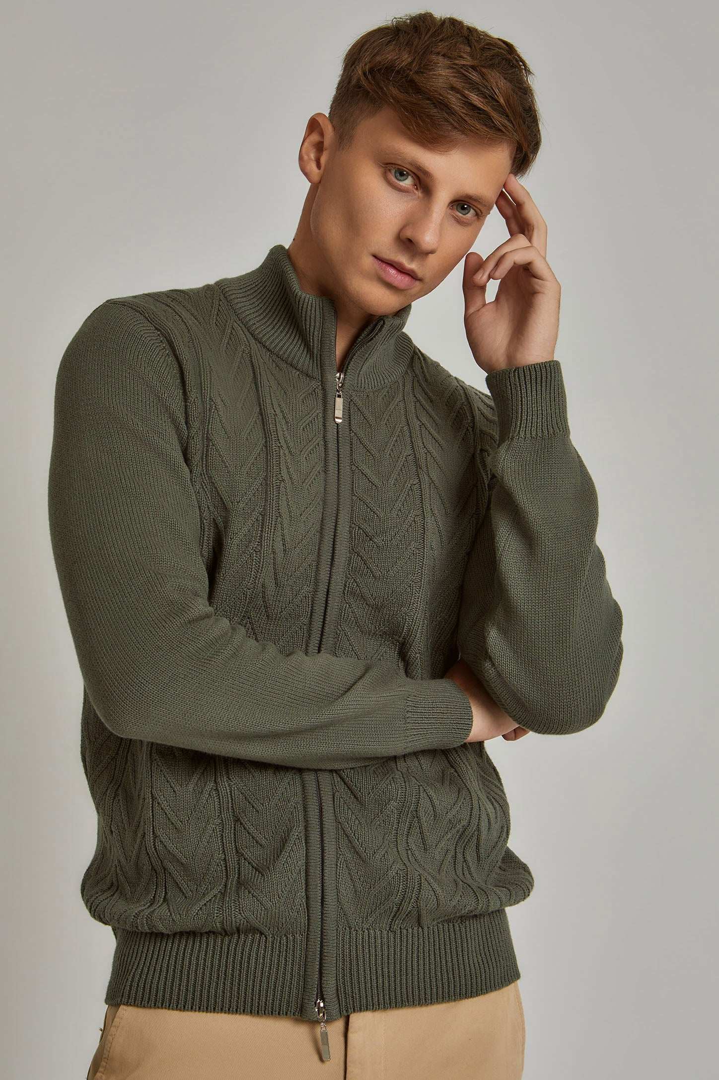 Men Regular Fit Cardigan - Green