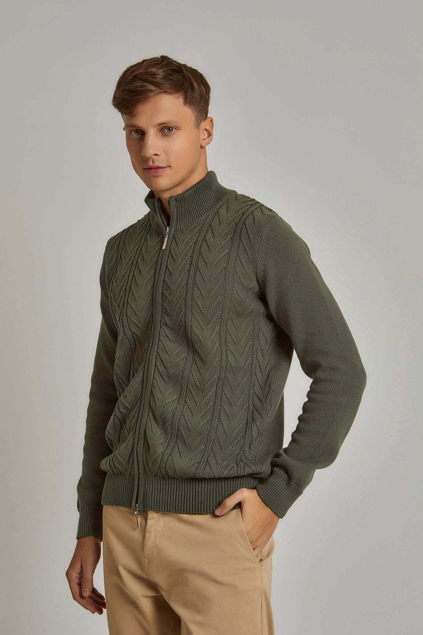 Men Regular Fit Cardigan - Green