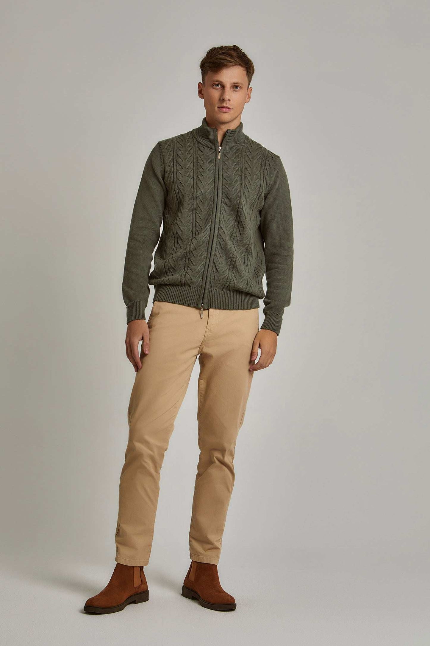 Men Regular Fit Cardigan - Green