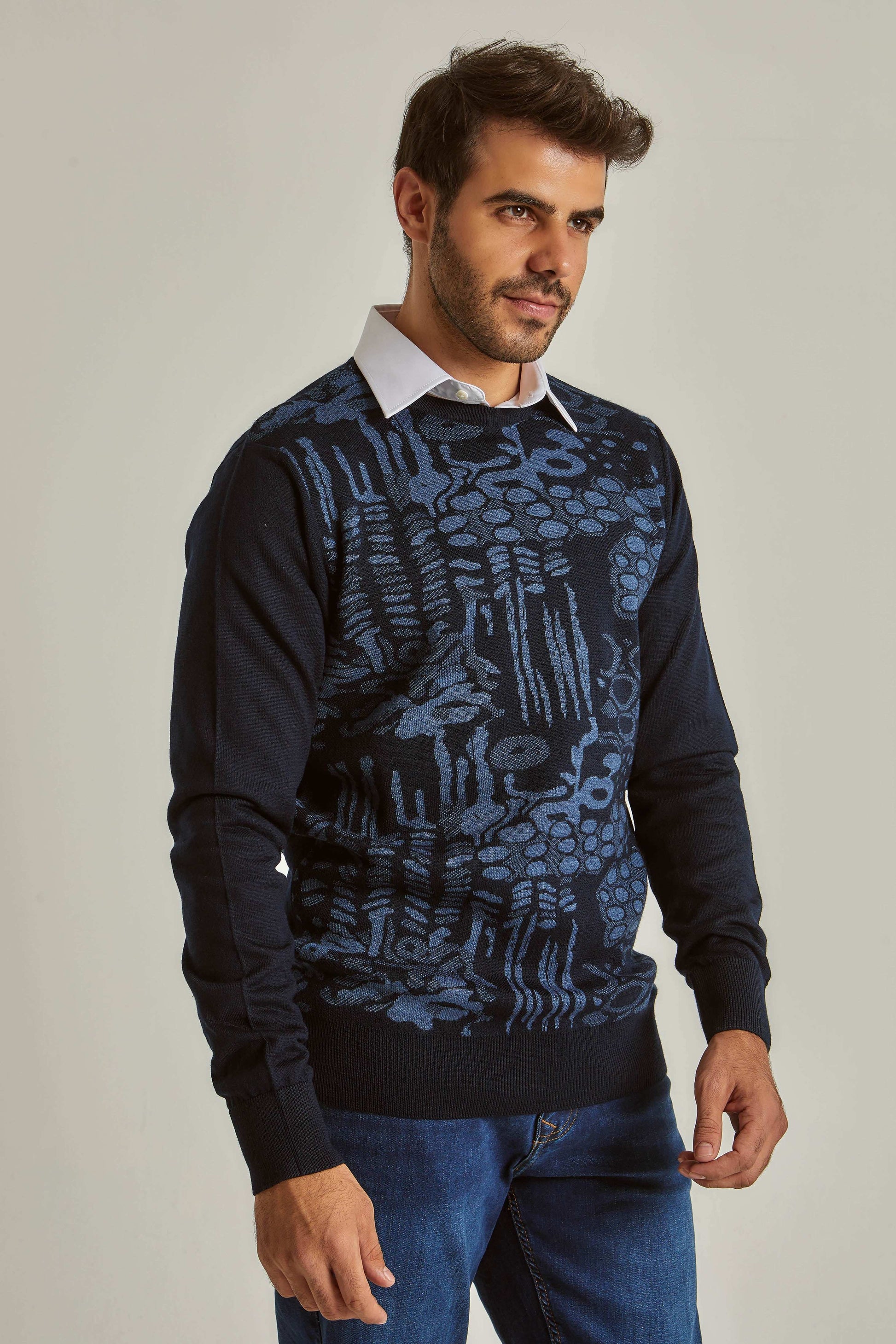 Men Regular Fit Pullover - Navy