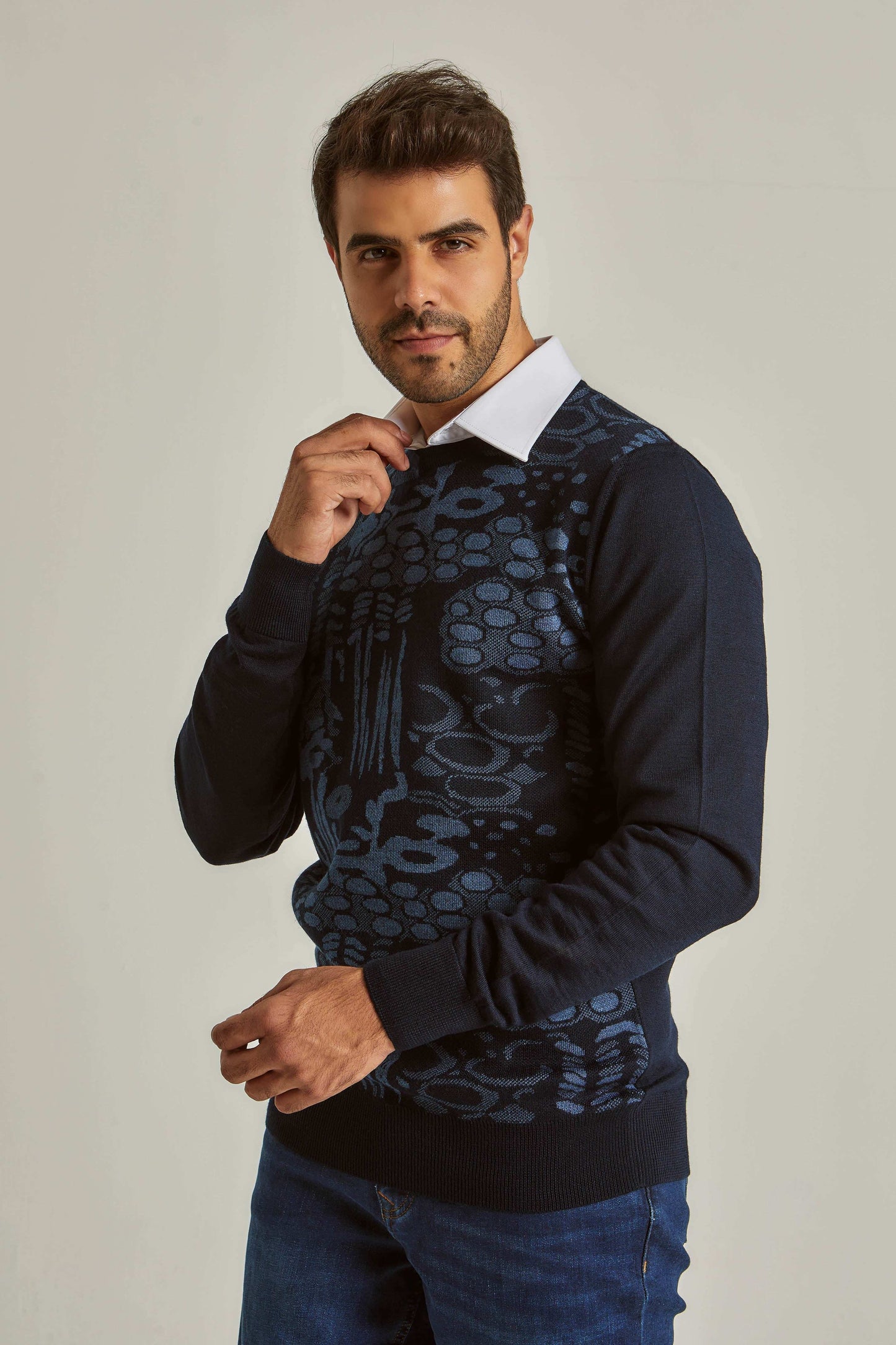 Men Regular Fit Pullover - Navy