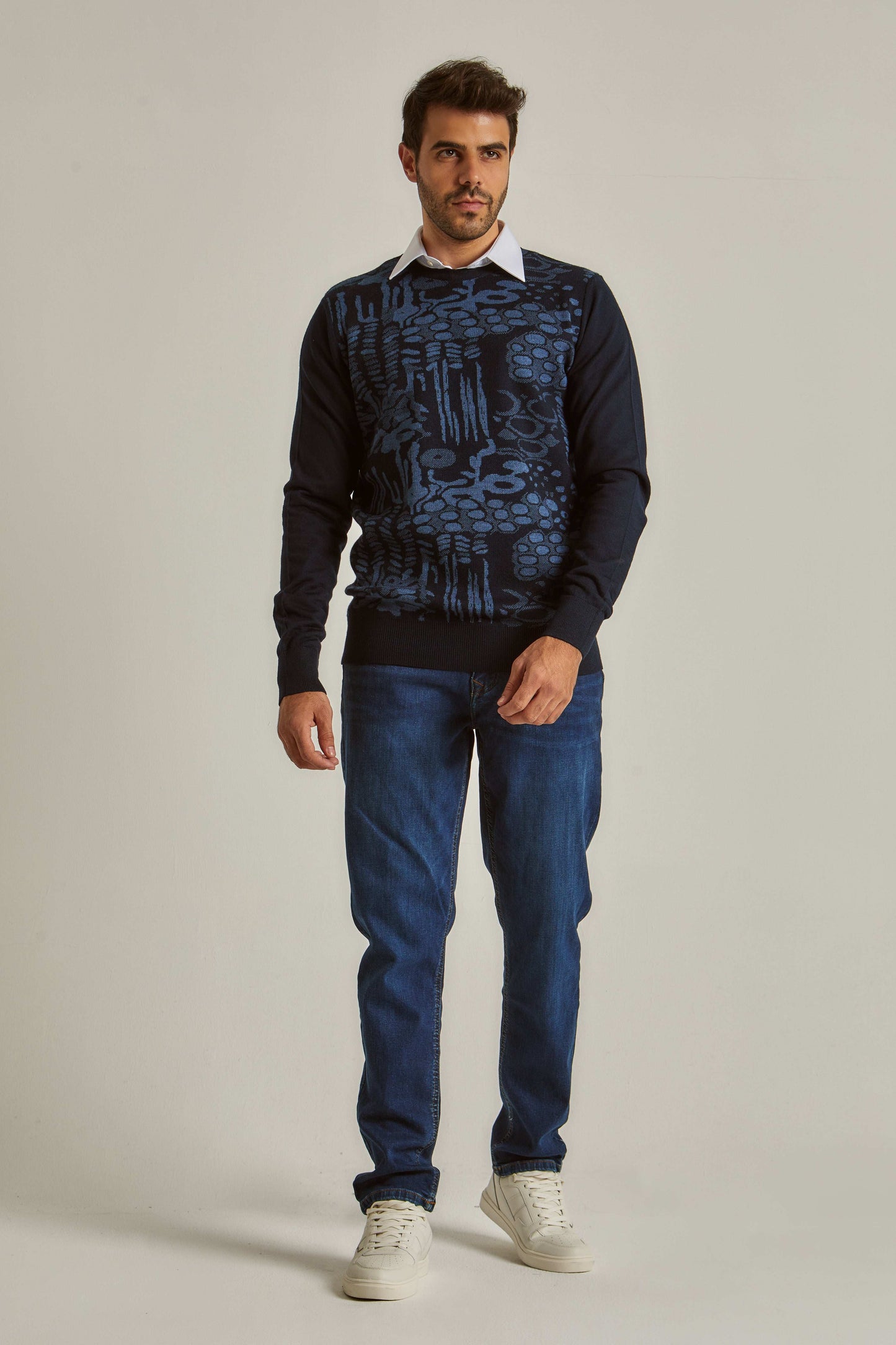 Men Regular Fit Pullover - Navy